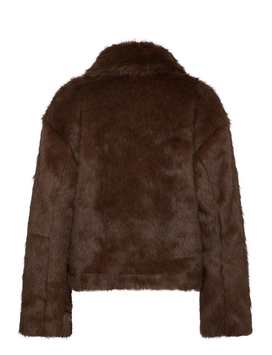 Bardot - SYLVIE ZIP FAUX FUR JACKET - faux fur jakker - chocolate - 1