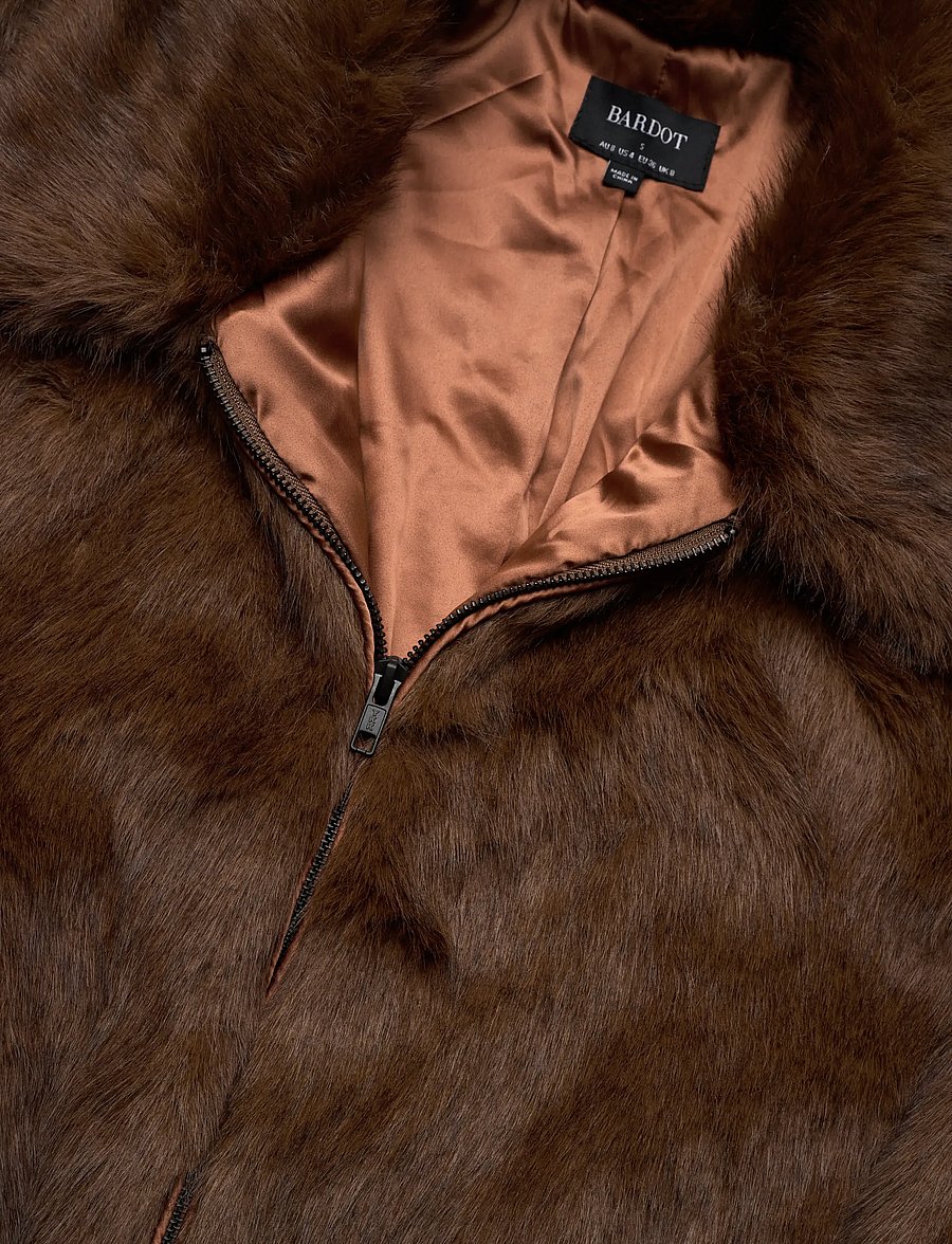 Bardot - SYLVIE ZIP FAUX FUR JACKET - faux fur jakker - chocolate - 2