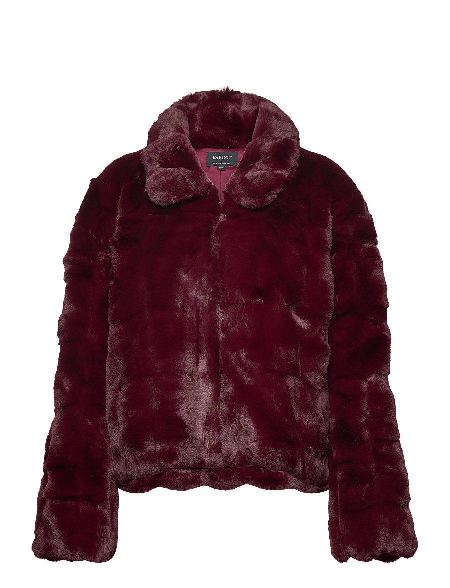 Bardot - SYLVIE ZIP FAUX FUR JACKET - winter jackets - burgundy - 1