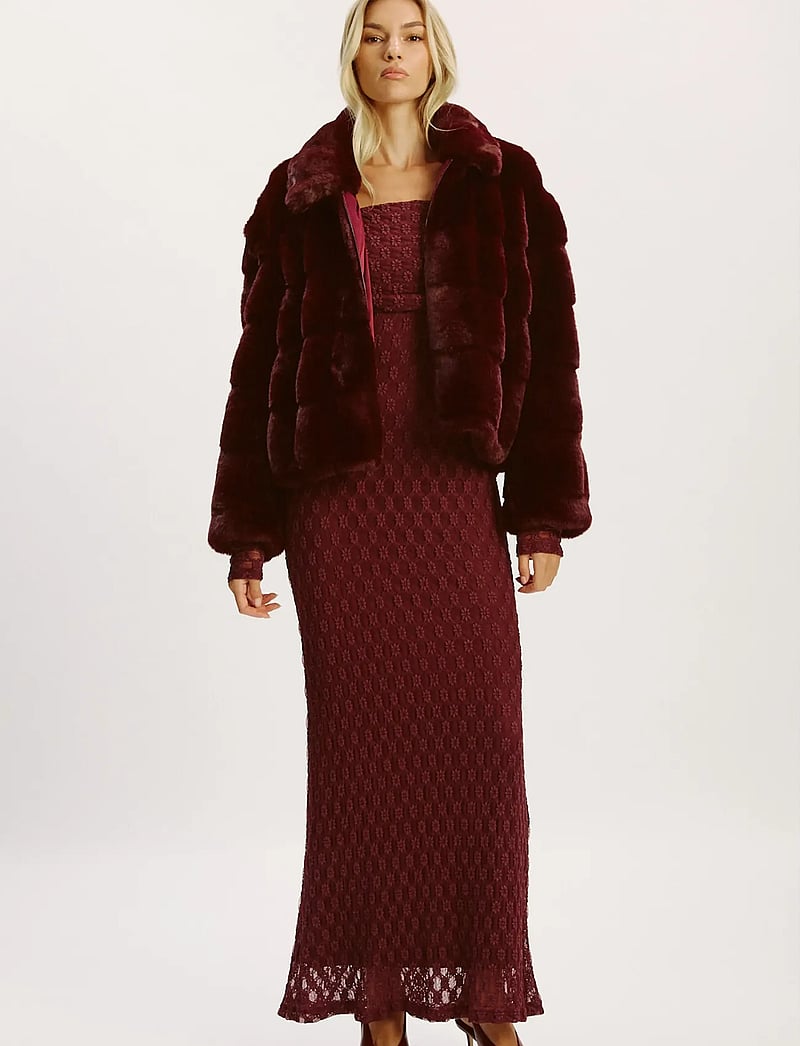 Bardot - SYLVIE ZIP FAUX FUR JACKET - winterjassen - burgundy - 4