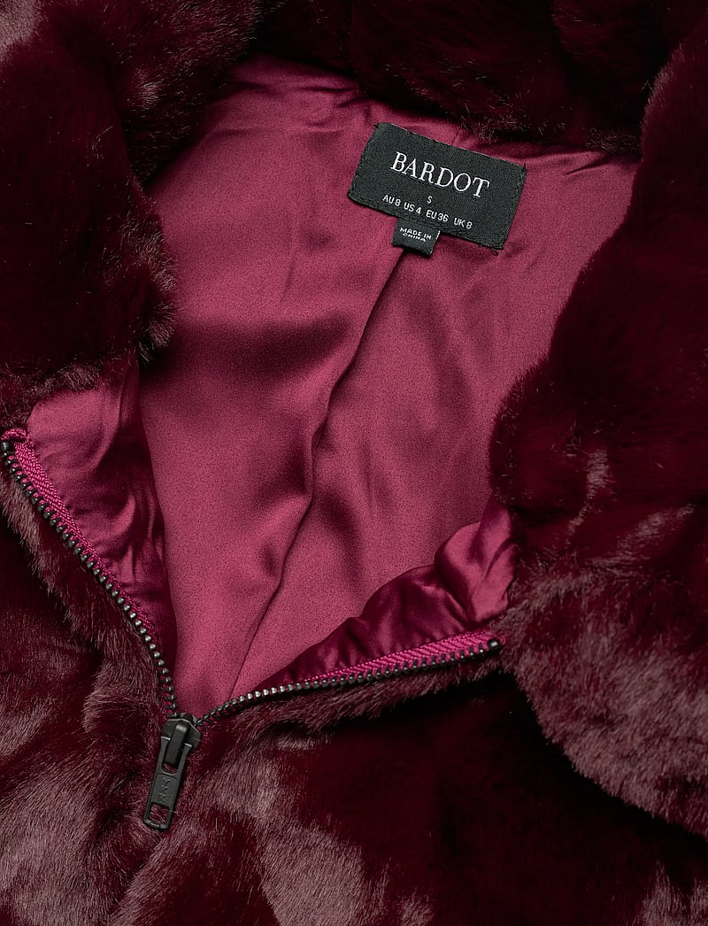Bardot - SYLVIE ZIP FAUX FUR JACKET - dunjackor - burgundy - 2