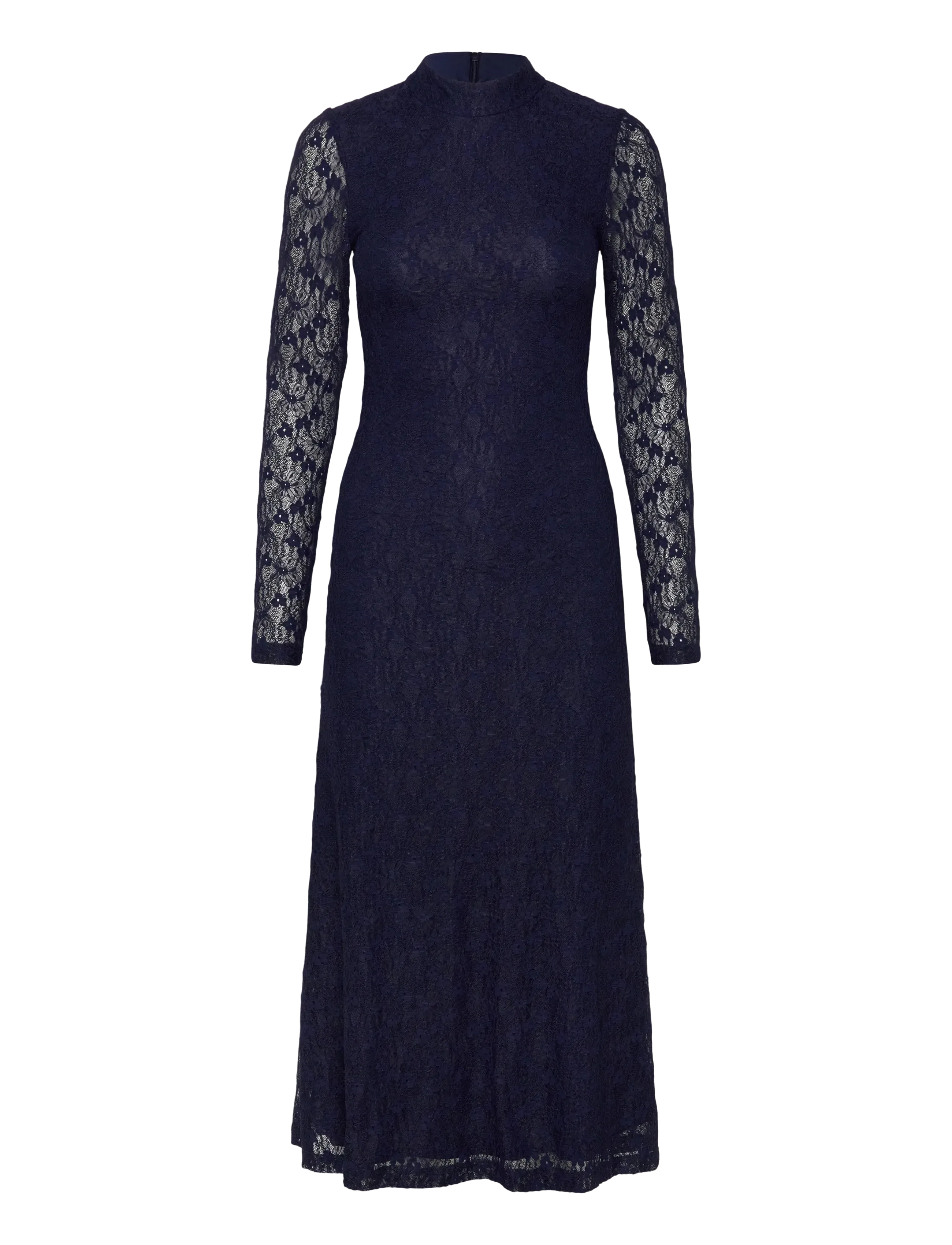 BARDOT Ola Lange Ärmel Midi Kleid Navy - 34 - Damen