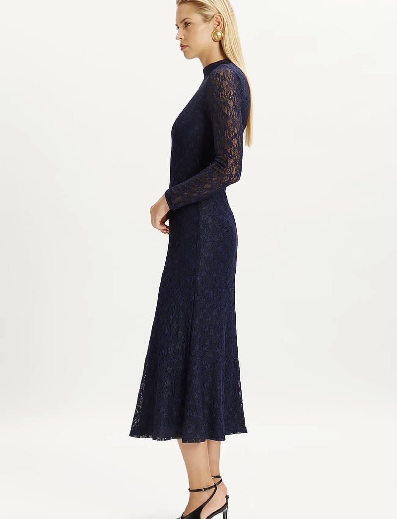Bardot - OLA LONG SLEEVE MIDI DRESS - robes de soirée - navy - 5