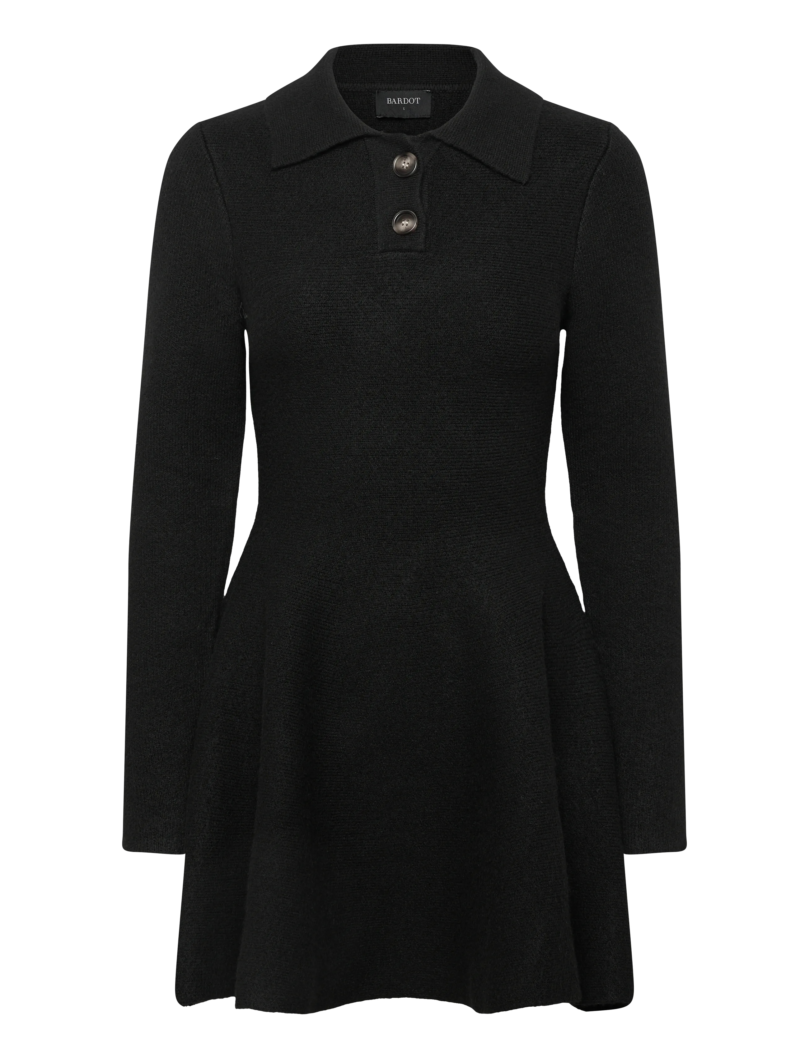 LEXTER LONG SLEEVE KNIT DRESS - BLACK