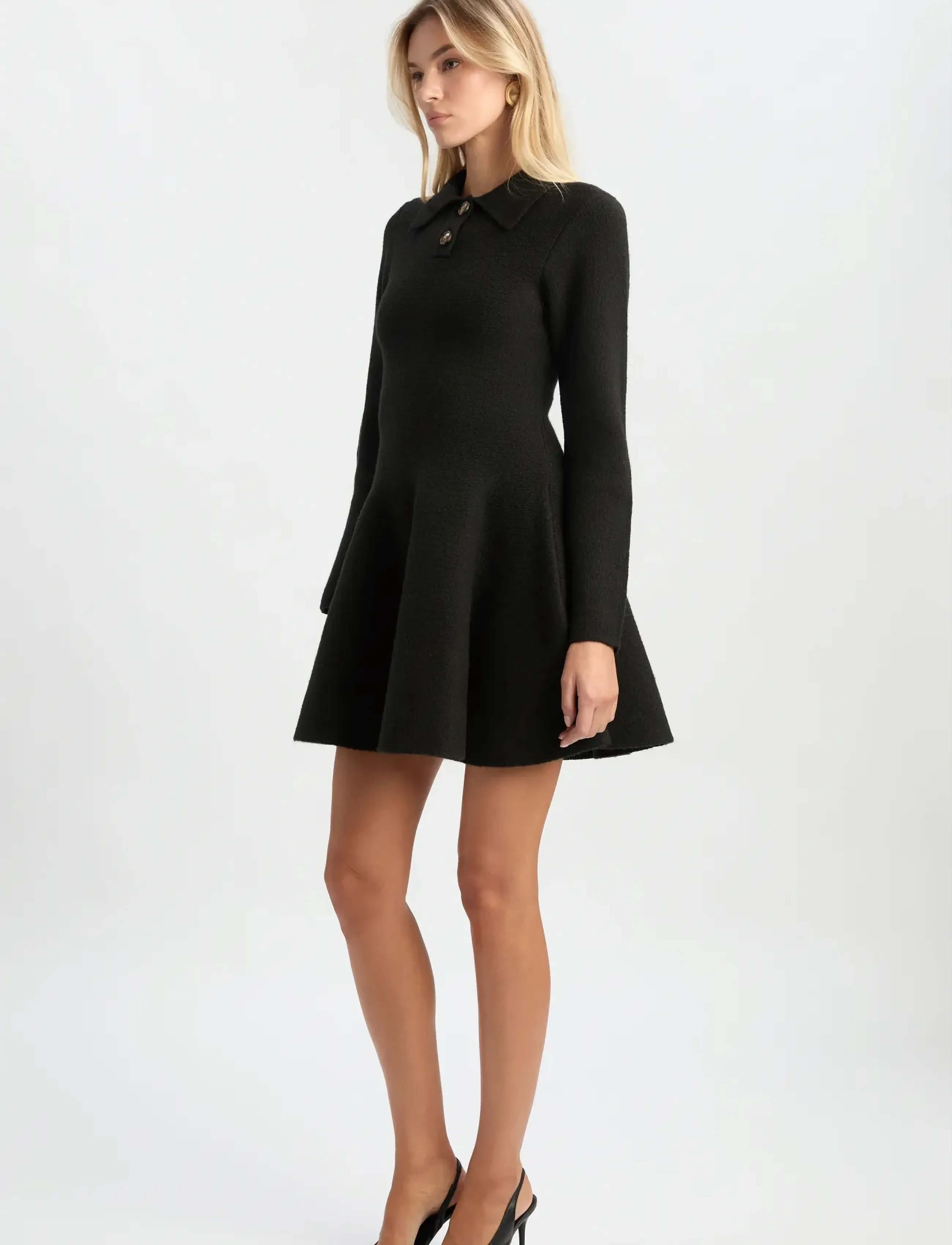 Bardot - LEXTER MINI VOLUME KNIT DRESS - knitted dresses - black - 5