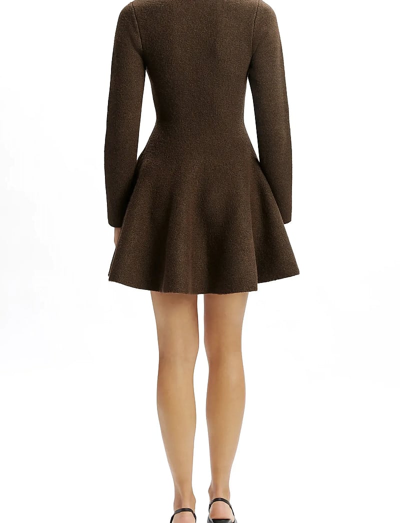 Bardot - LEXTER LONG SLEEVE KNIT DRESS - knitted dresses - chocolate - 4