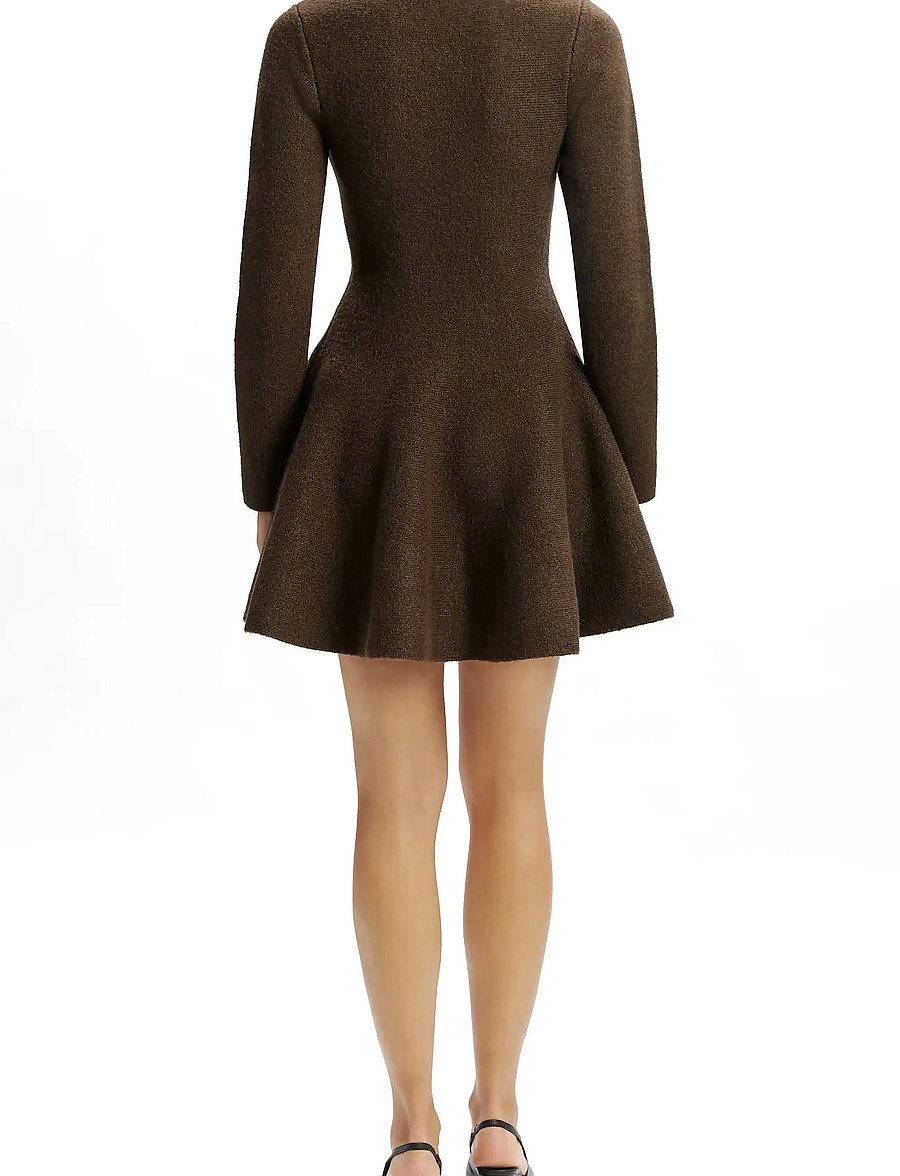 Bardot - LEXTER MINI VOLUME KNIT DRESS - strikkjoler - chocolate - 4