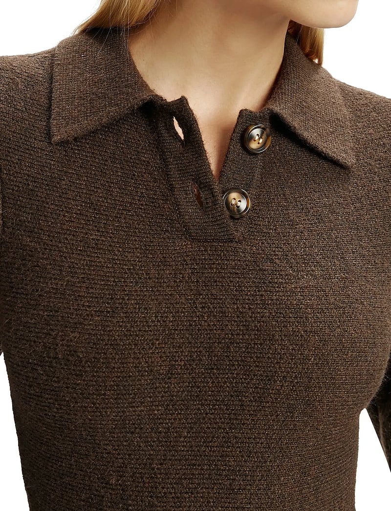 Bardot - LEXTER LONG SLEEVE KNIT DRESS - knitted dresses - chocolate - 5