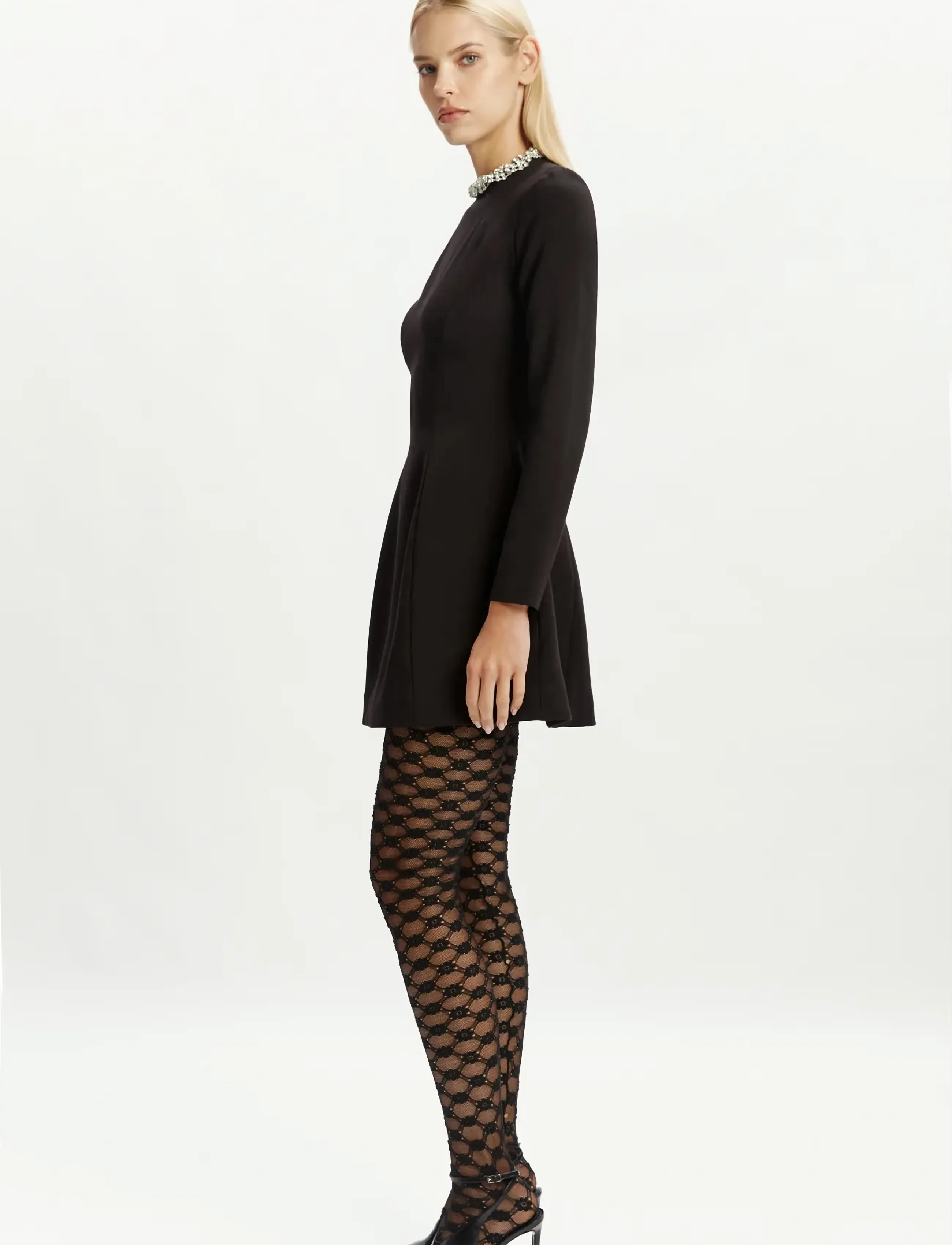Bardot DELPHI LONG SLEEVE MINI DRESS - Partykleider - BLACK / black