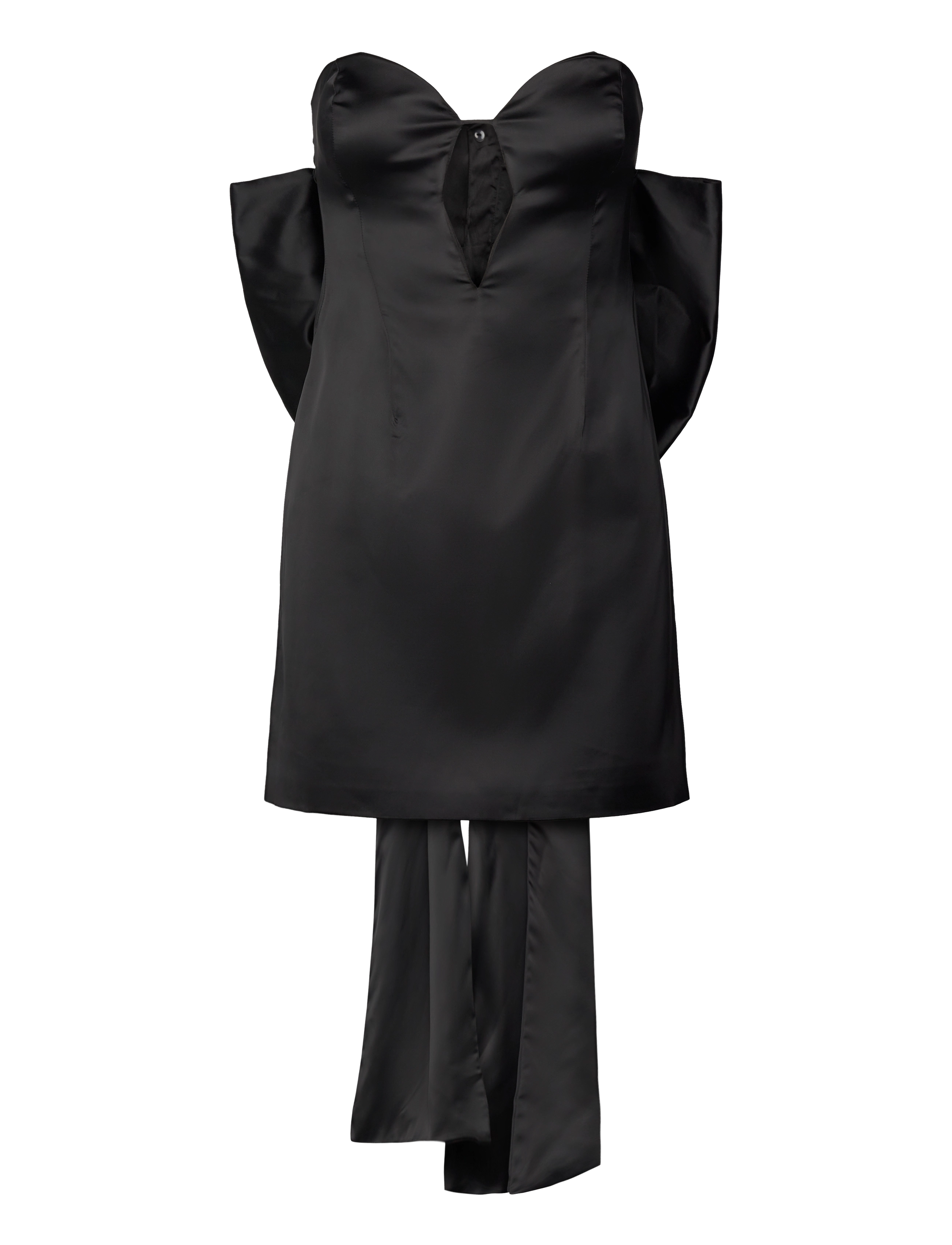 BARDOT Eleni Bow Back Satin Kleid Schwarz - 36 - Damen