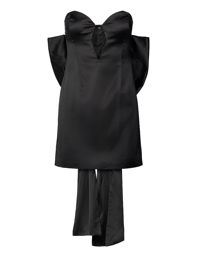 Bardot - ELENI BOW BACK SATIN DRESS - proginės suknelės - black - 1