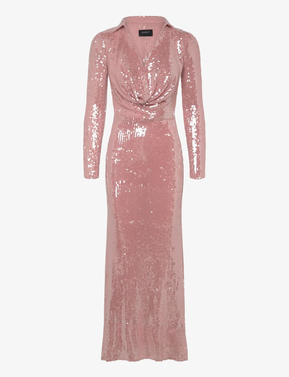 Bardot - LOREL SEQUIN MESH MIDI DRESS - paljettklänningar - bliss pink - 1
