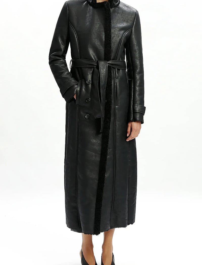 Bardot - VEGAN LEATHER TRENCH COAT - mäntel - black - 0