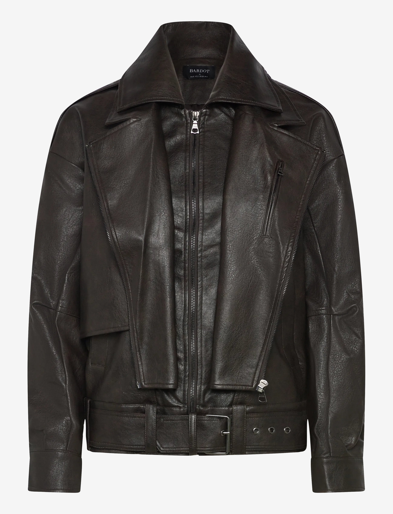 Bardot KAVI VEGAN LEATHER JACKET - Bardot - DARK CHOCO / brown