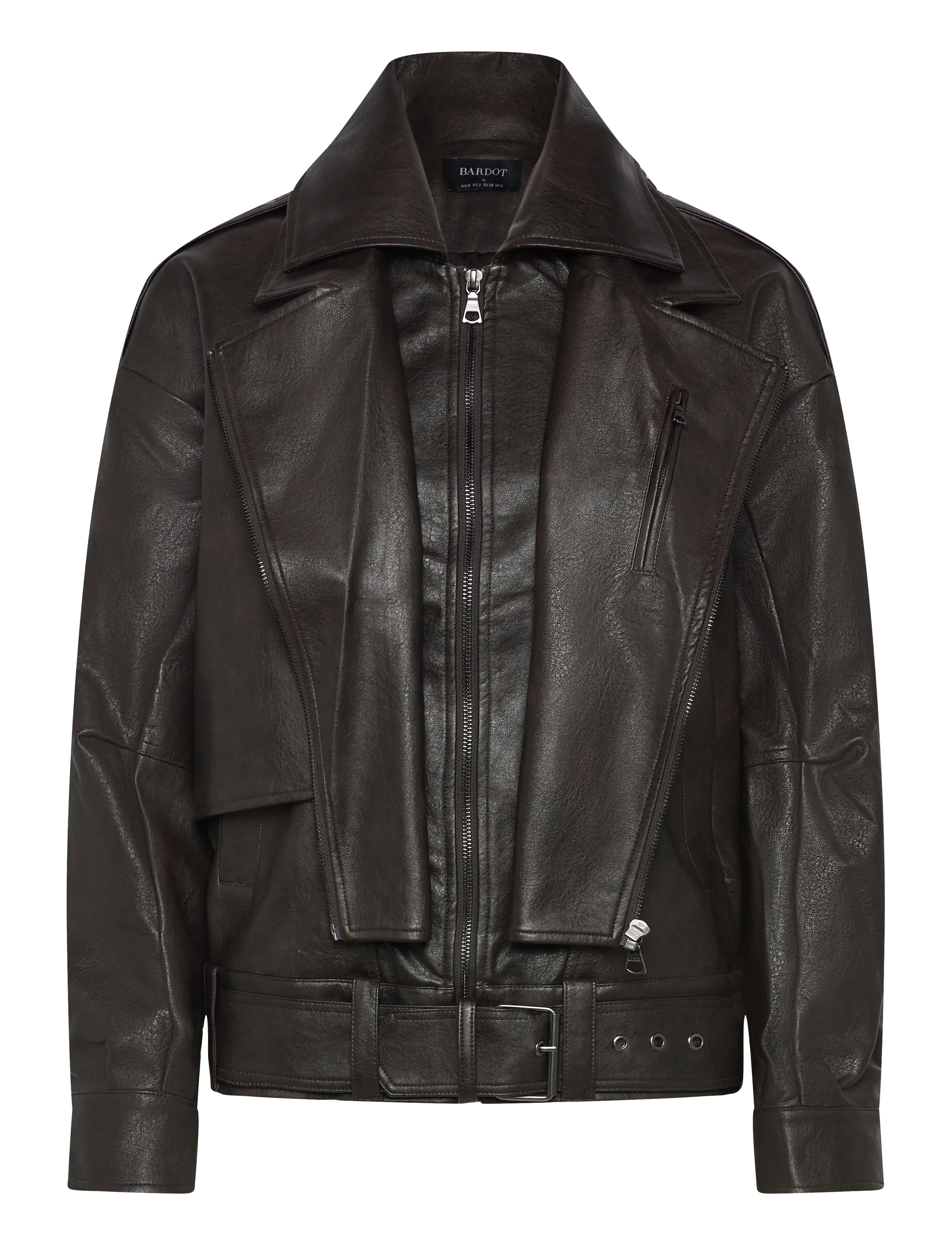 Bardot KAVI VEGAN LEATHER JACKET - Kleidung - DARK CHOCO / brown