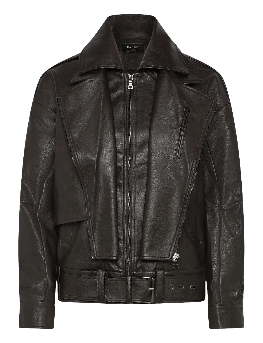Bardot - KAVI VEGAN LEATHER JACKET - lederjacken - dark choco - 1