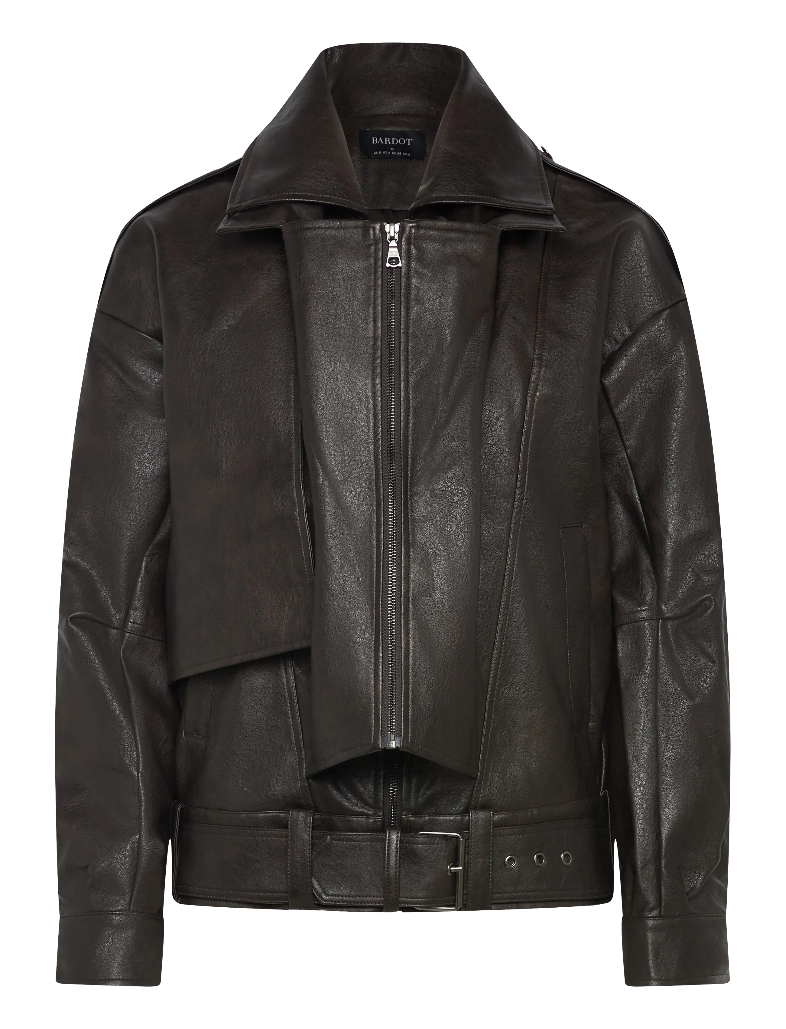 Bardot - KAVI VEGAN LEATHER JACKET - leren jassen - dark choco - 3