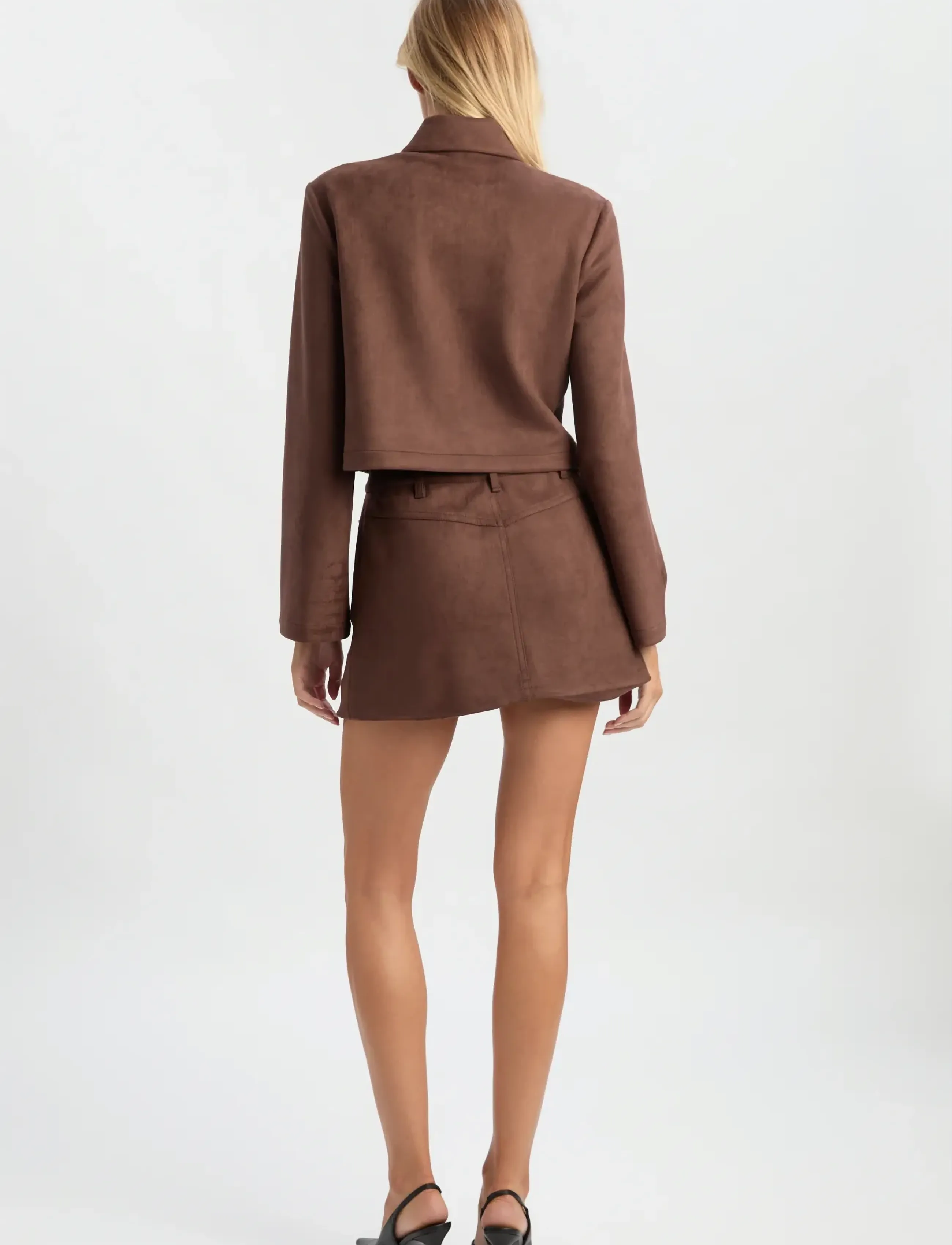 Bardot LORENZO VEGAN SUEDE SHIRT - Jackor & Kappor - CHOCOLATE / brown