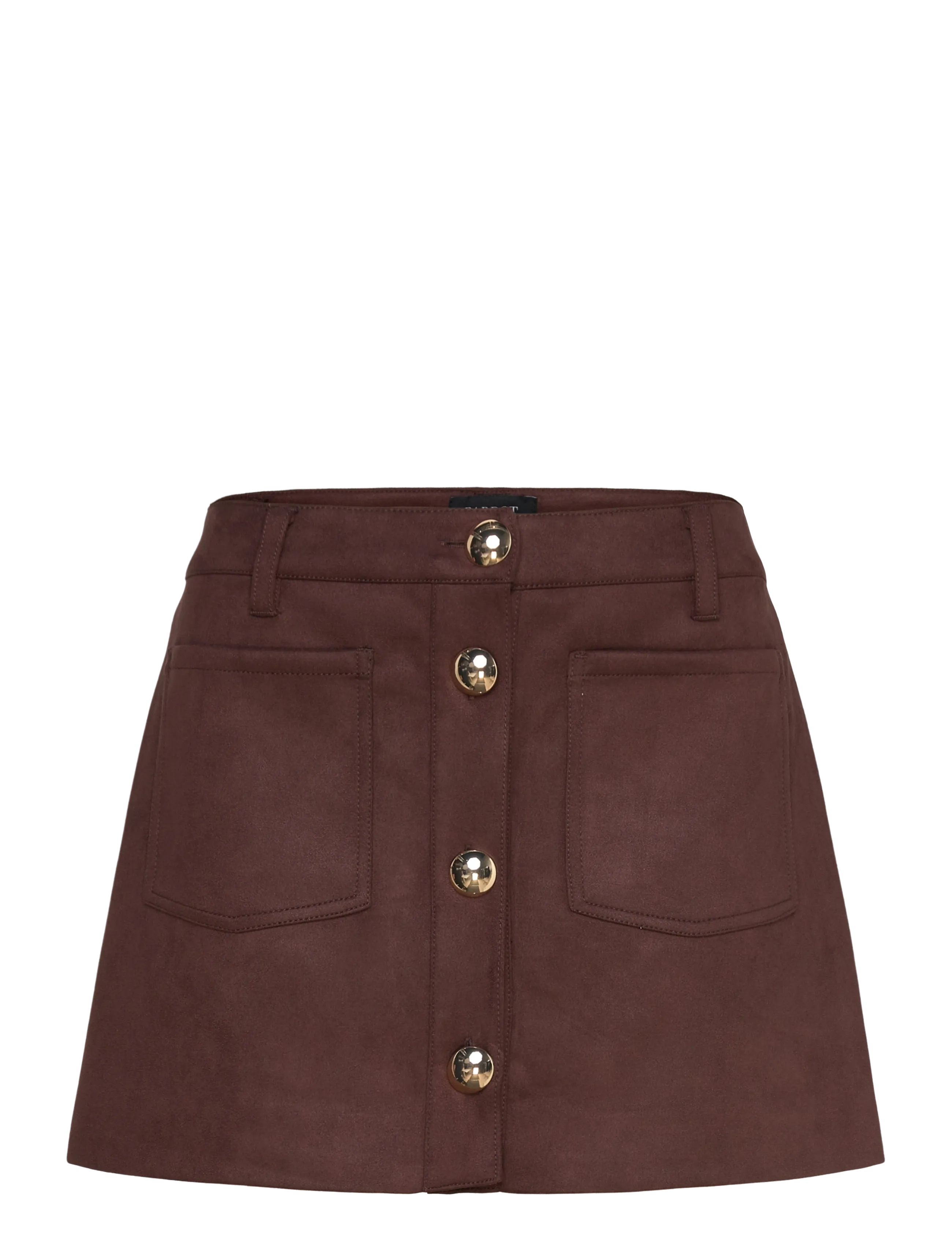 LORENZO VEGAN SUEDE SKIRT - CHOCOLATE