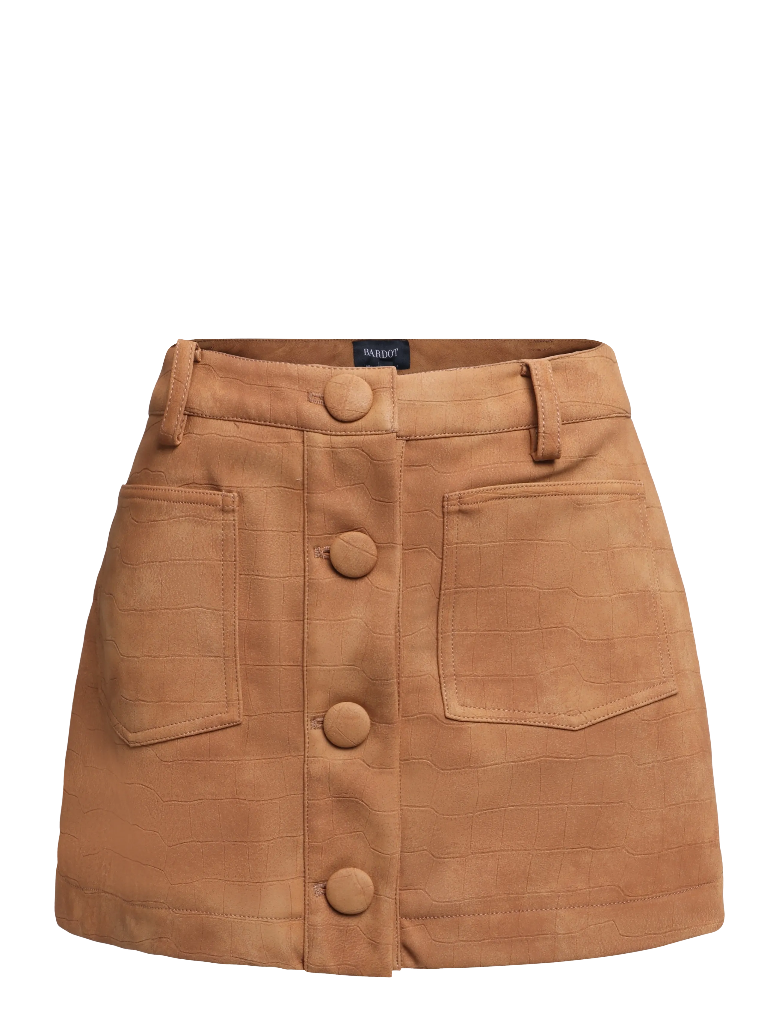 Bardot LORENZO CROC VEGAN SUEDE SKIRT - Tøj - CAMEL / brown