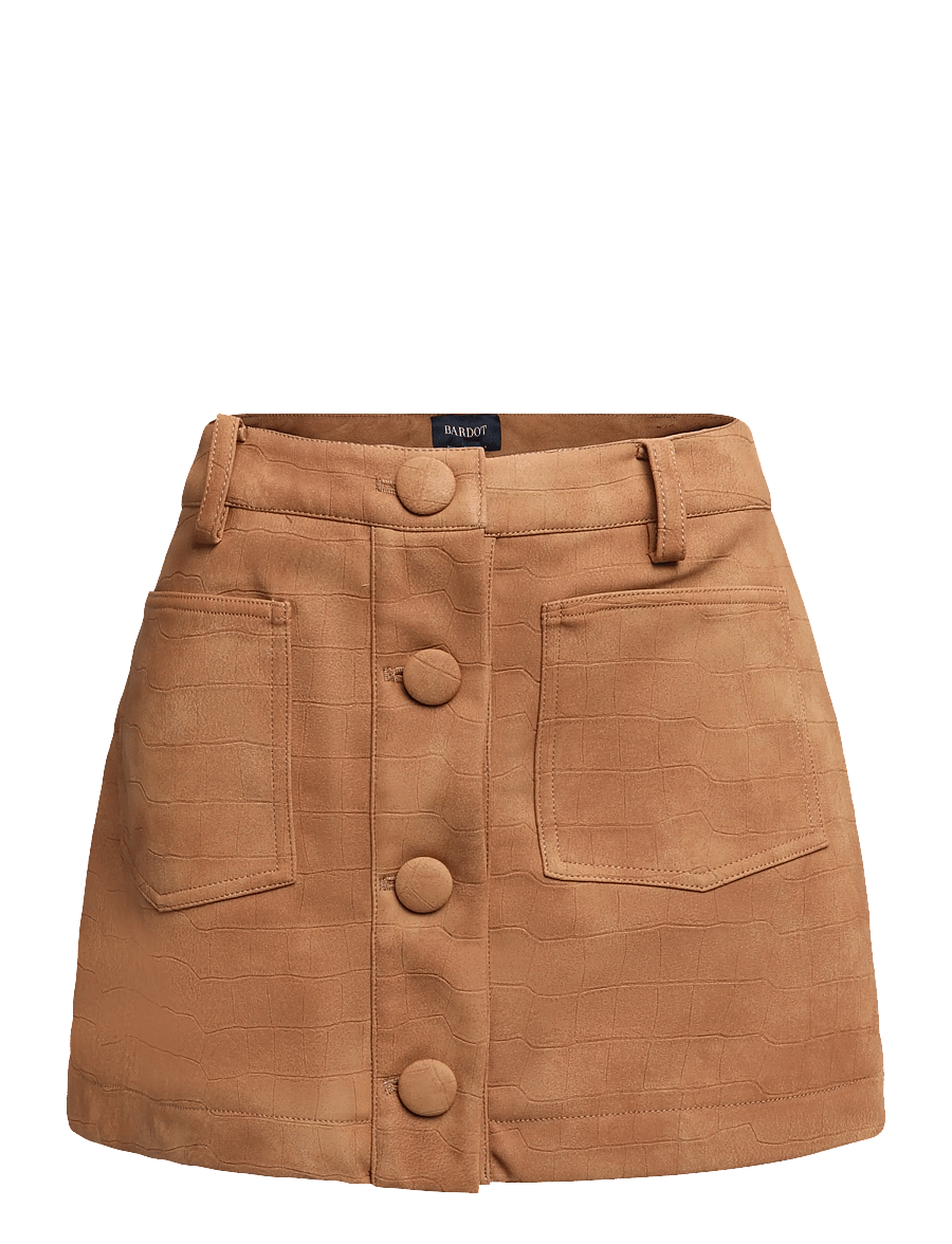Bardot - LORENZO CROC VEGAN SUEDE SKIRT - korte nederdele - camel - 0