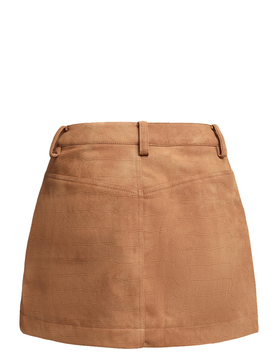 Bardot - LORENZO CROC VEGAN SUEDE SKIRT - korte nederdele - camel - 1