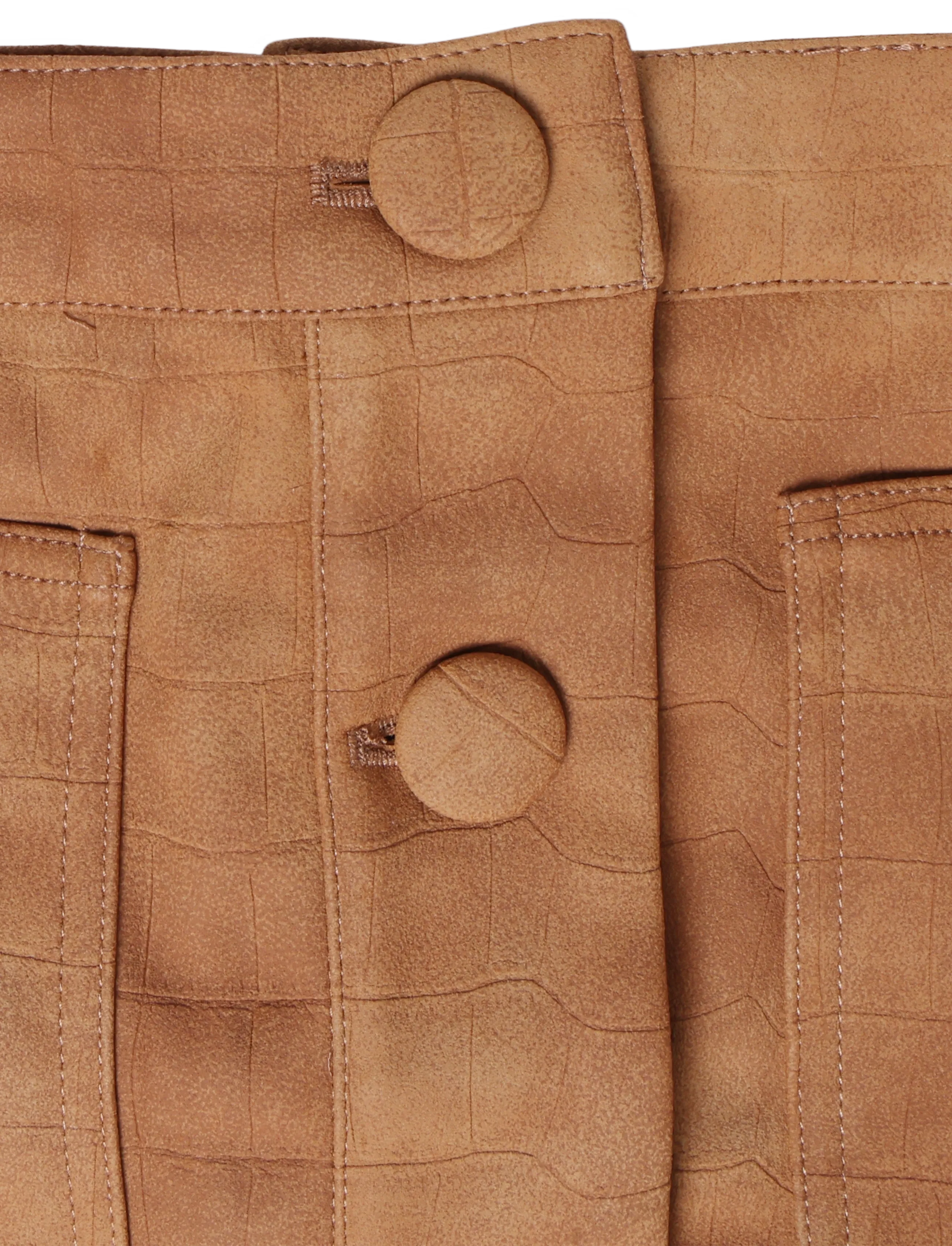 Bardot - LORENZO CROC VEGAN SUEDE SKIRT - korte nederdele - camel - 2