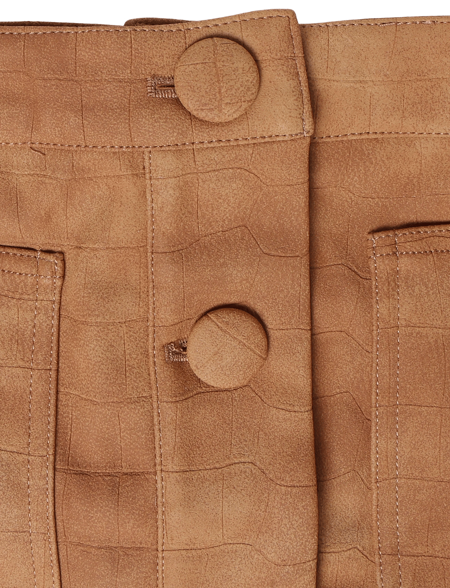 Bardot - LORENZO CROC VEGAN SUEDE SKIRT - korte nederdele - camel - 2