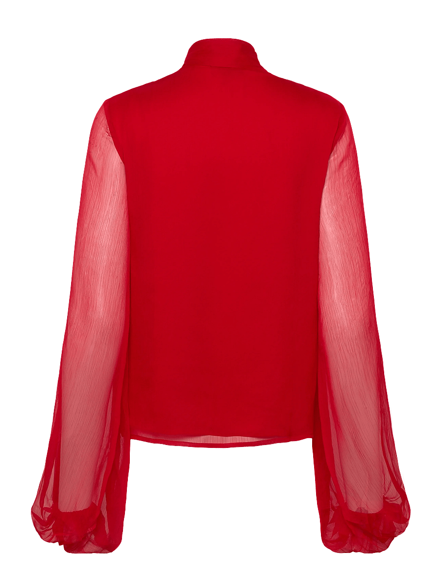 Bardot - SOLACE TIE FRONT BLOUSE - langärmelige blusen - deep red - 2