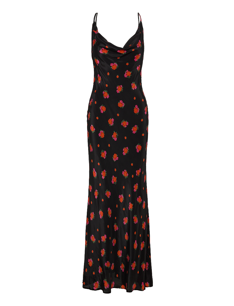 Bardot - MONROE COWL NECK MAXI DRESS - black floral - 1