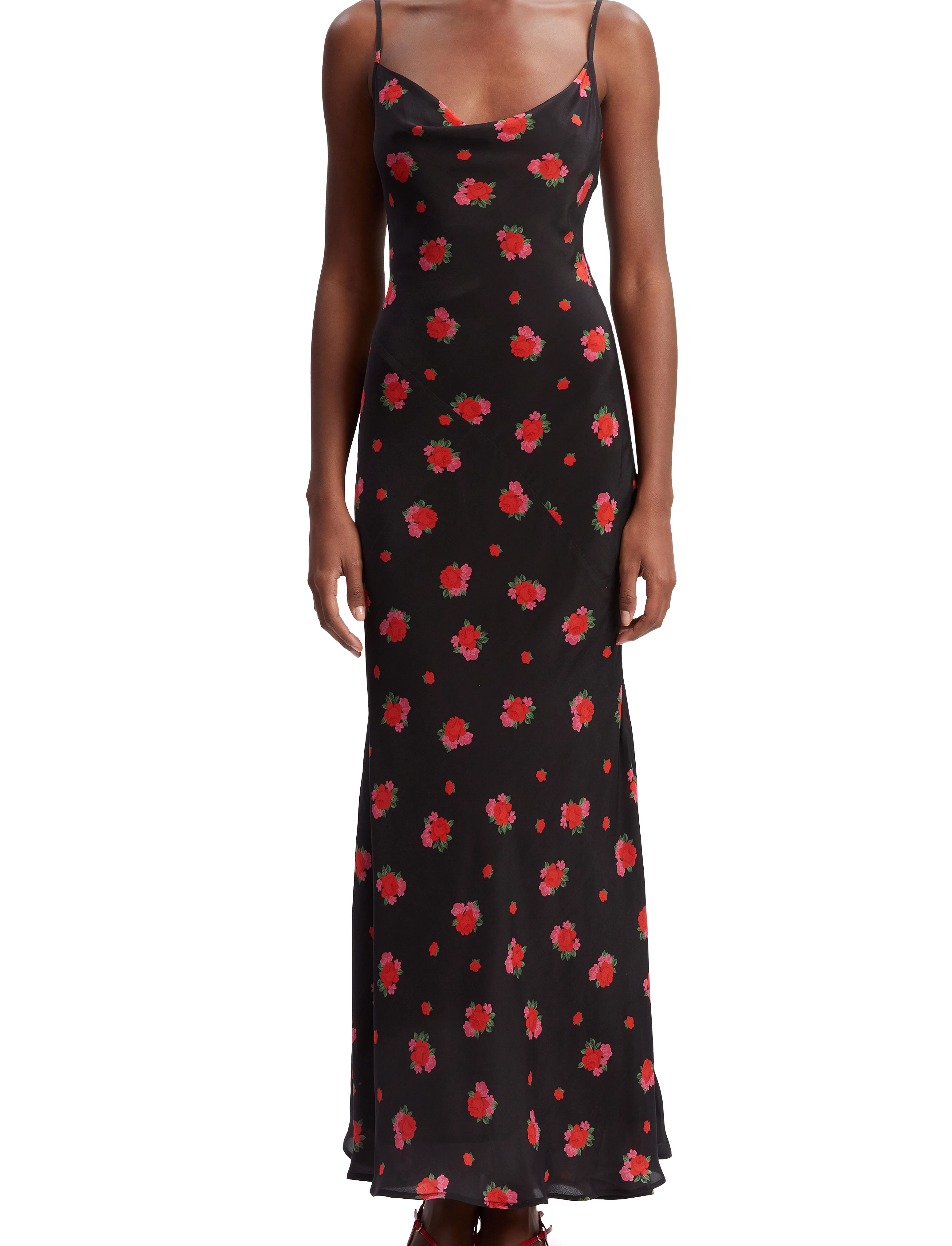 Bardot MONROE COWL NECK MAXI DRESS - Maxi kjoler - BLACK FLORAL / black