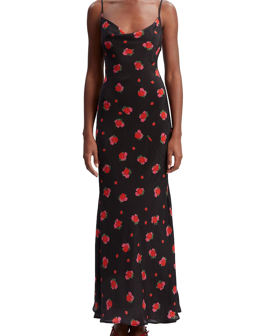 Bardot - MONROE COWL NECK MAXI DRESS - black floral - 0