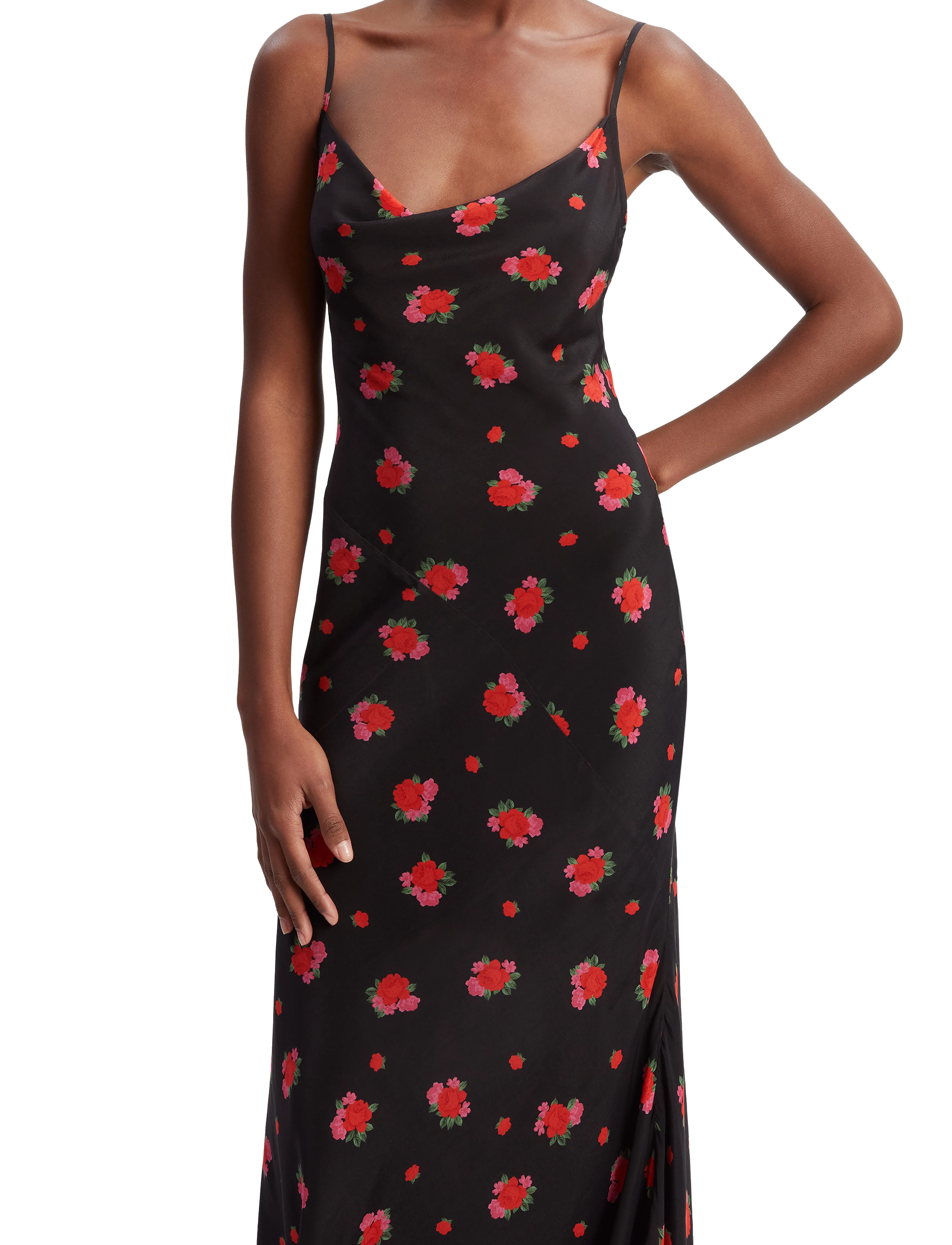 Bardot - MONROE COWL NECK MAXI DRESS - black floral - 4