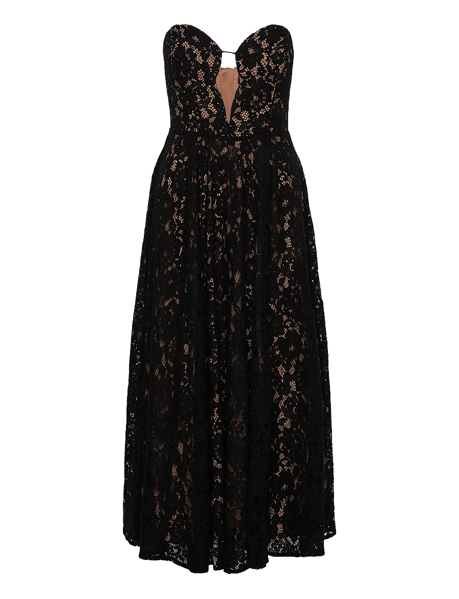 Bardot - OPAL VOLUME LACE MIDI DRESS - festkjoler - black - 1
