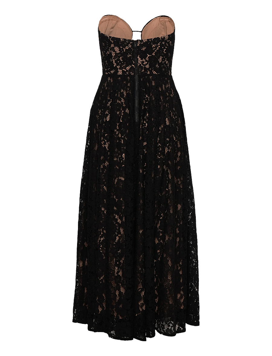 Bardot - OPAL VOLUME LACE MIDI DRESS - festkjoler - black - 2