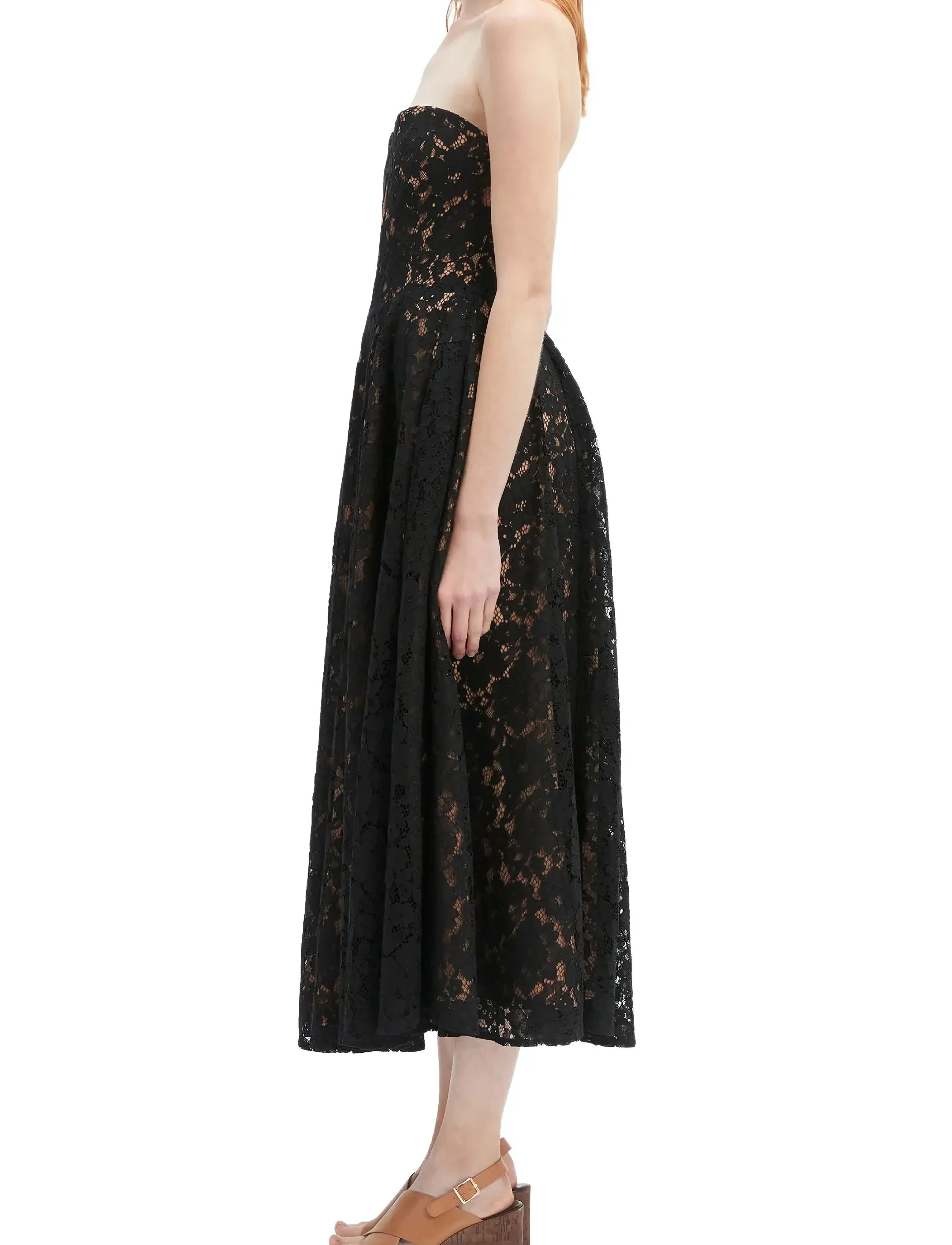 Bardot - OPAL VOLUME LACE MIDI DRESS - black - 3