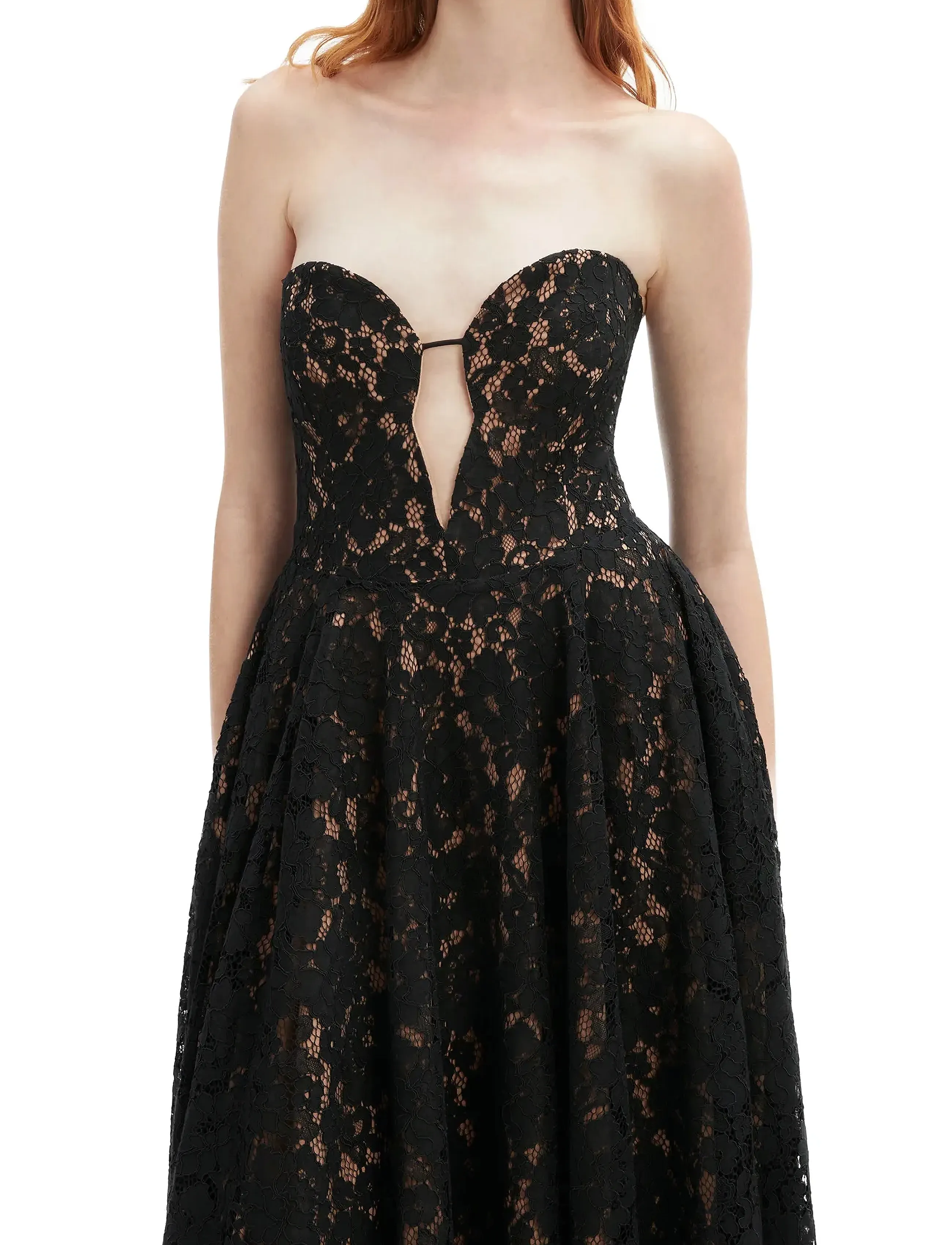 Bardot - OPAL VOLUME LACE MIDI DRESS - black - 5