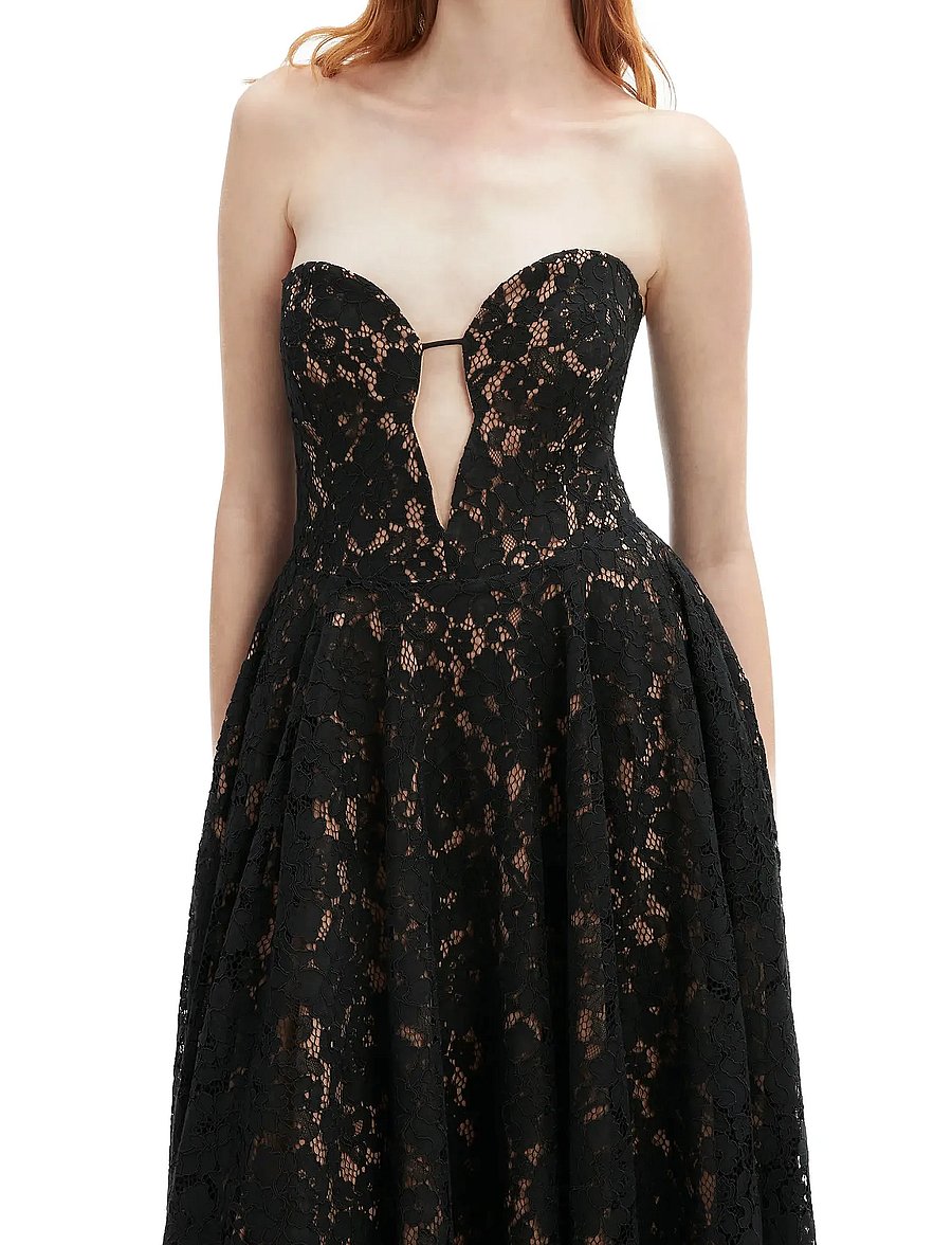 Bardot - OPAL VOLUME LACE MIDI DRESS - festkjoler - black - 5