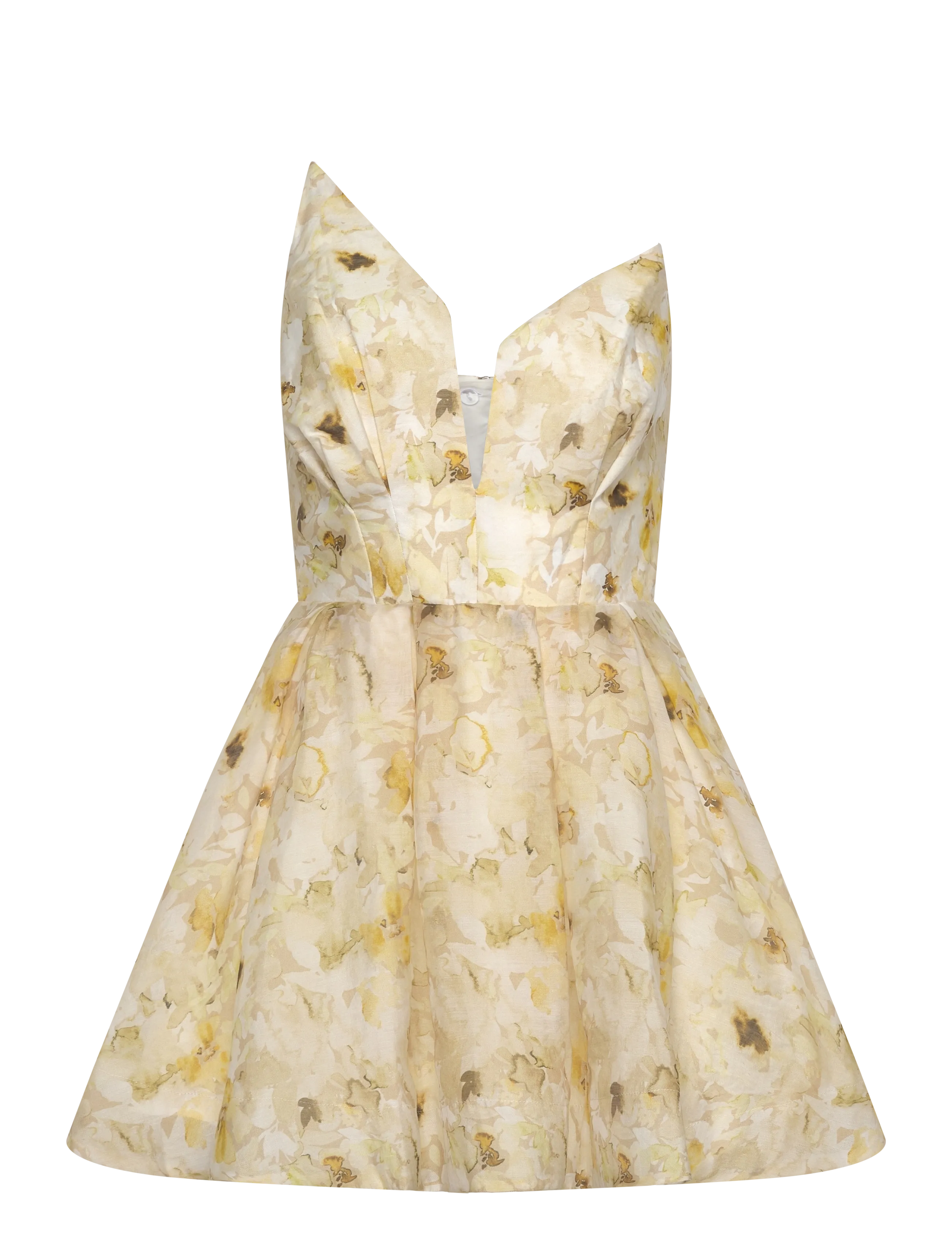 BARDOT Abrielle Printed Mini Kleid Gelb - 36 - Damen