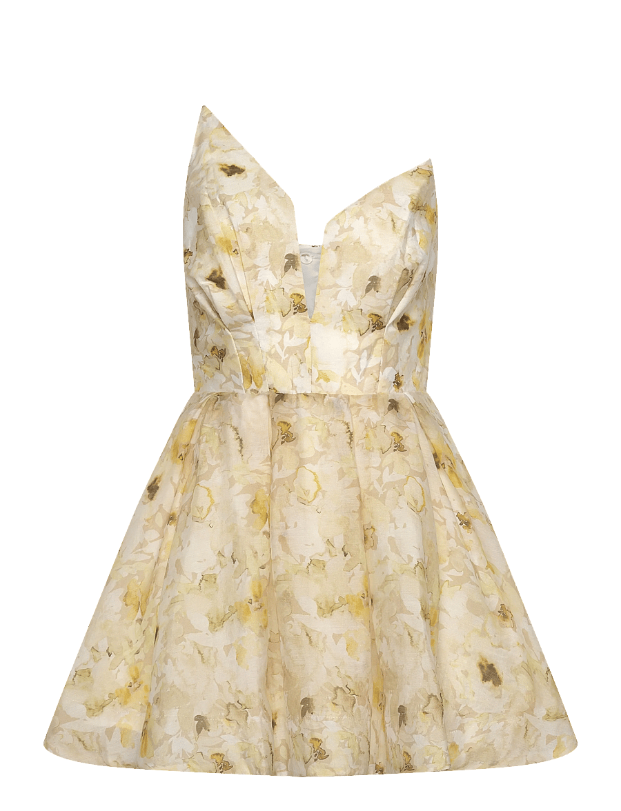 Bardot - ABRIELLE PRINTED MINI DRESS - festkjoler - yellow floral - 1