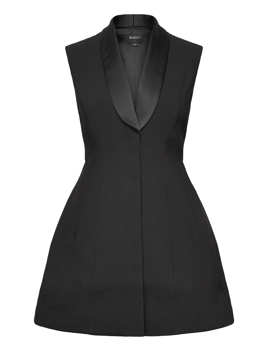 Bardot - DESTENE SATIN LAPEL MINI DRESS - partykleider - black - 1