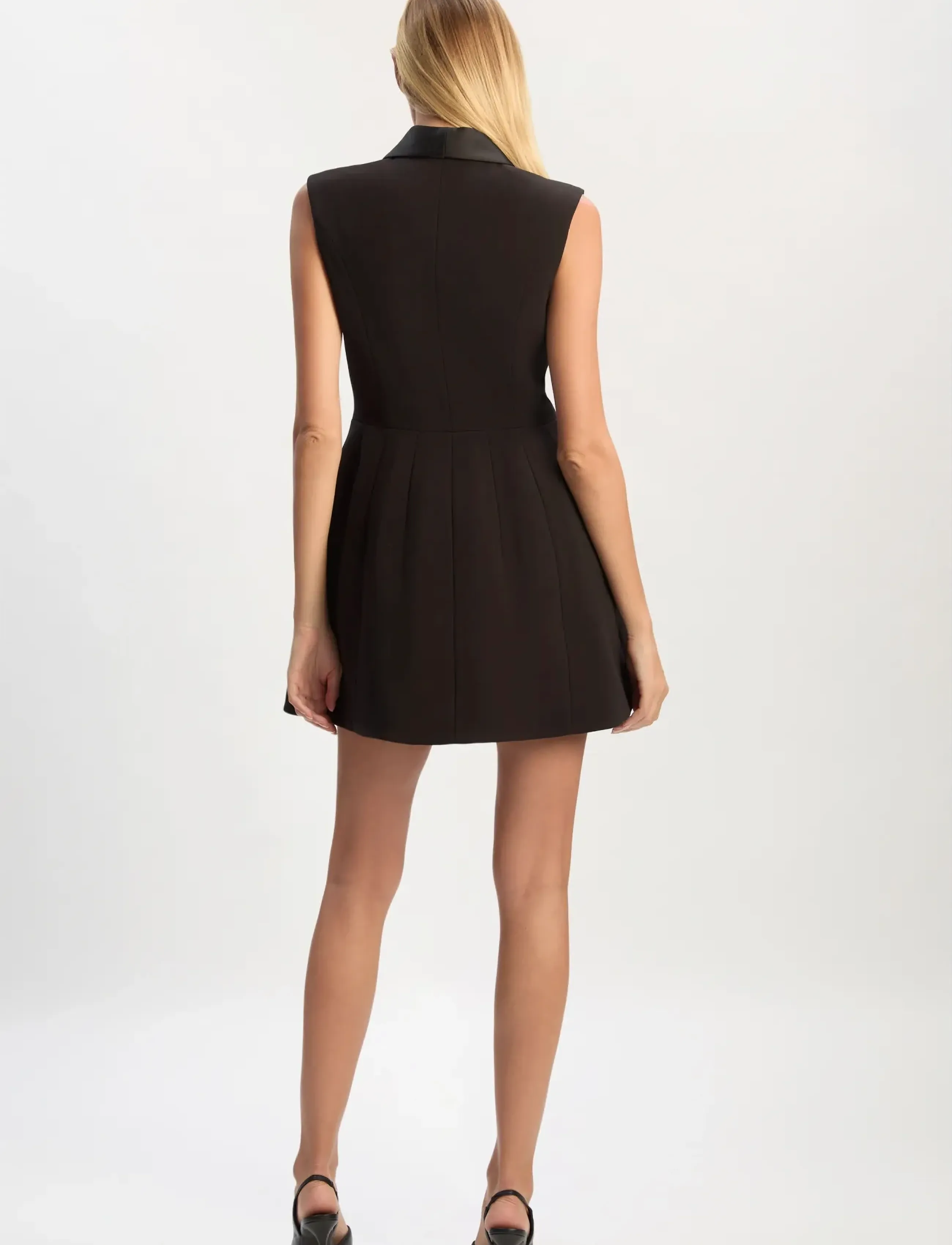 Destene Satin Lapel Mini Dress