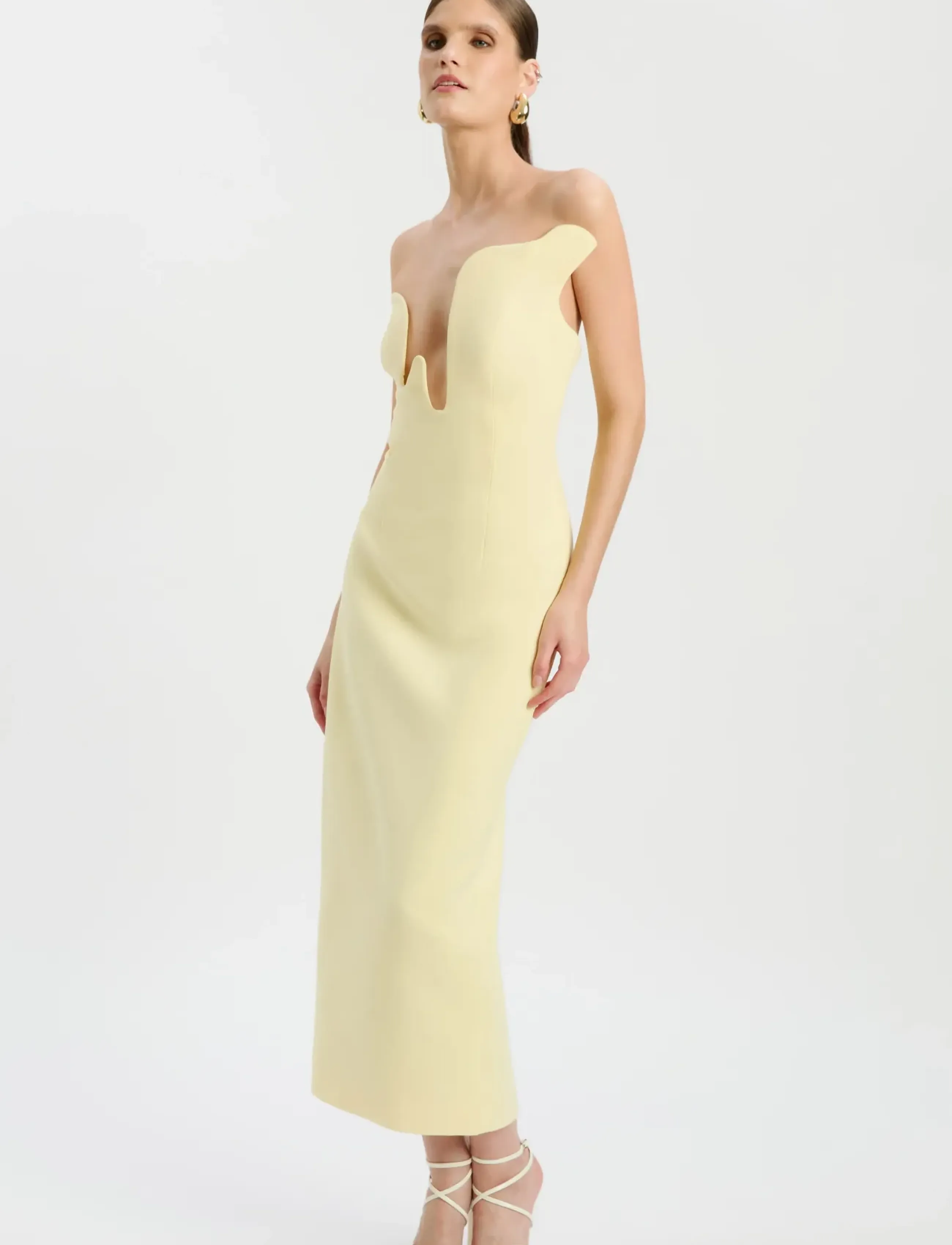 Bardot - ROSALYN MIDI DRESS - fodralklänningar - canary ylw - 5