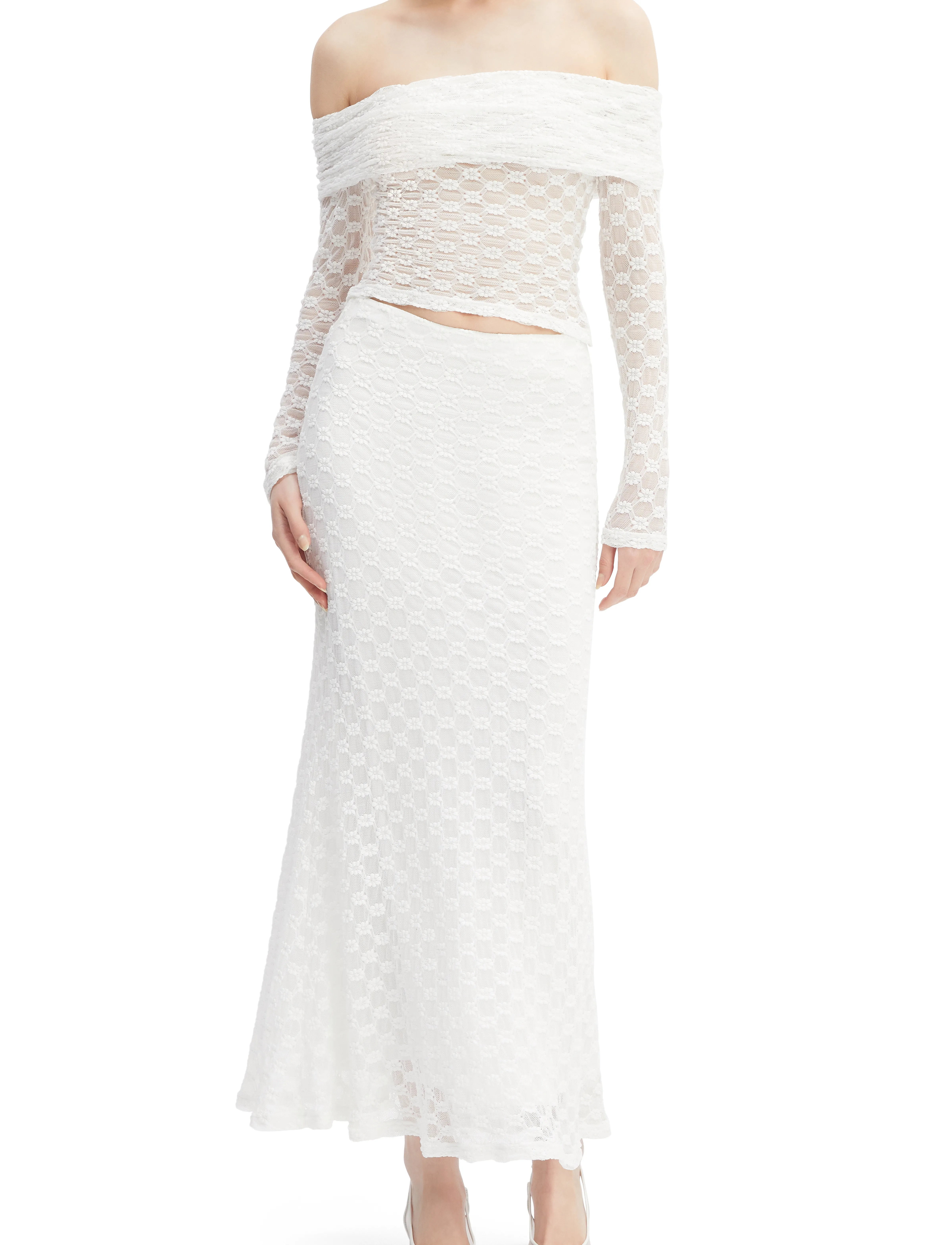 Bardot ADONI MID RISE MAXI SKIRT - Röcke - ORCHID WHT / white