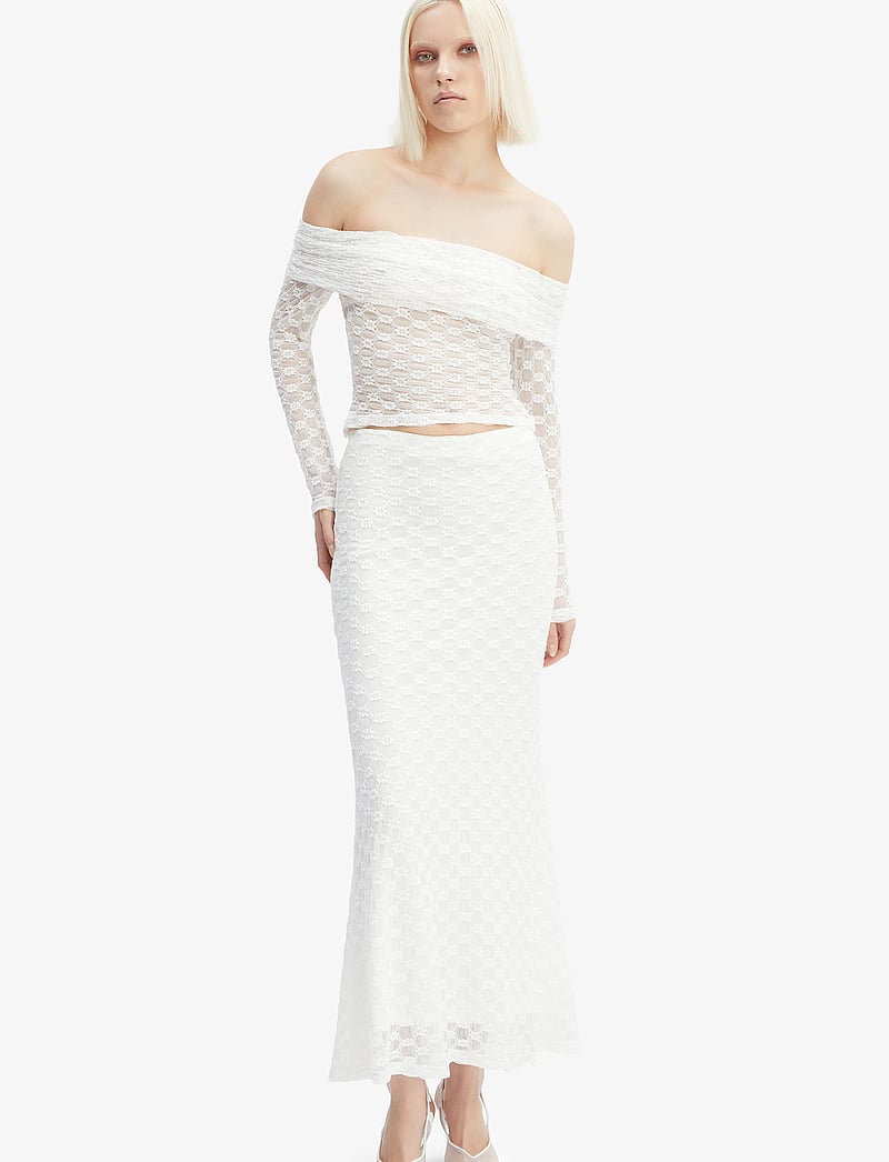 Bardot - ADONI OFF SHOULDER TOP - pikkade varrukatega alussärgid - orchid wht - 0
