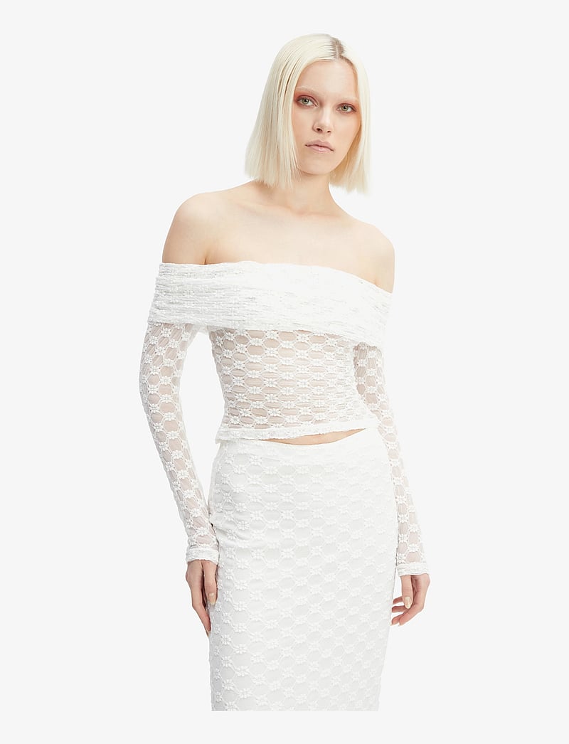 Bardot - ADONI OFF SHOULDER TOP - pikkade varrukatega alussärgid - orchid wht - 3