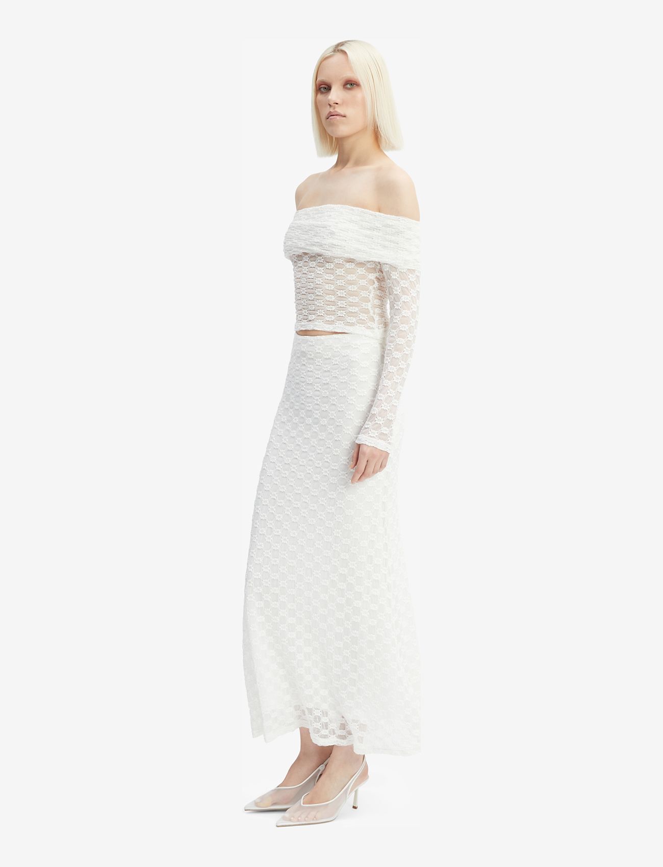 Bardot - ADONI OFF SHOULDER TOP - pikkade varrukatega alussärgid - orchid wht - 4