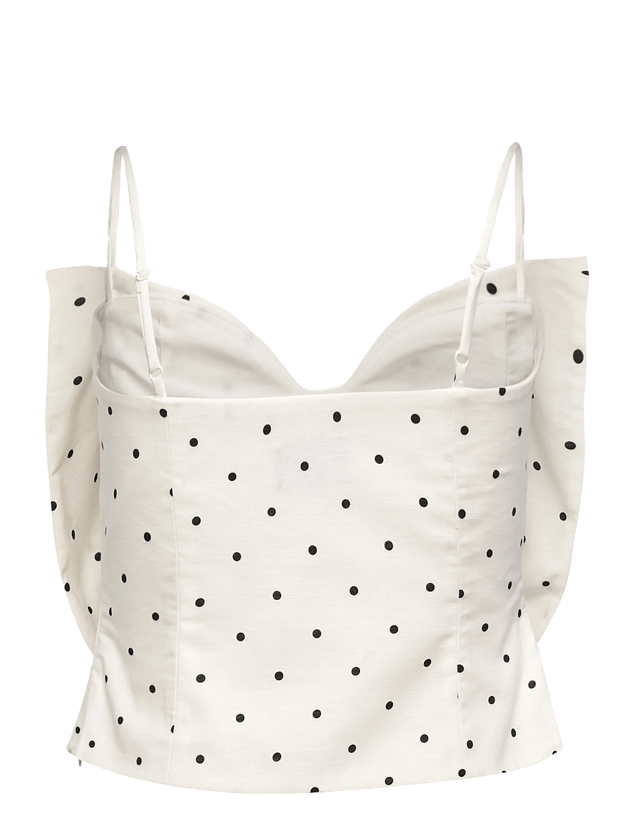 Bardot - VIEDA LINEN BOW FRONT TOP - Ärmellose blusen - white black spot - 2