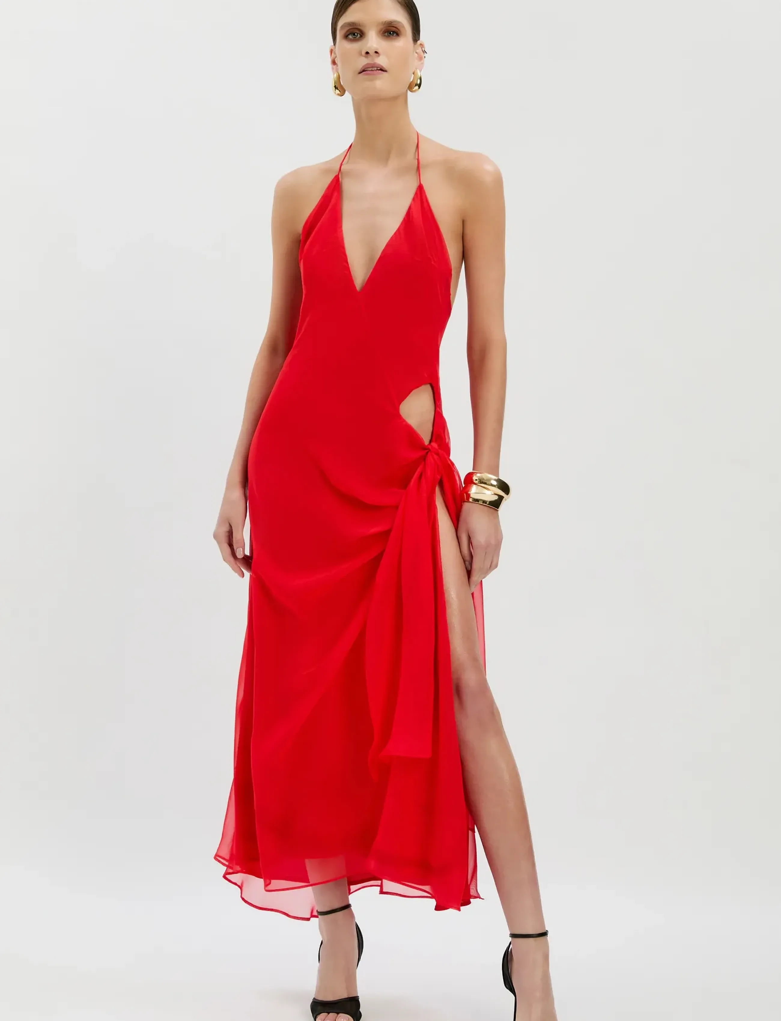Bardot CYREL CUT OUT MAXI DRESS - Deals - FIRE RED / red