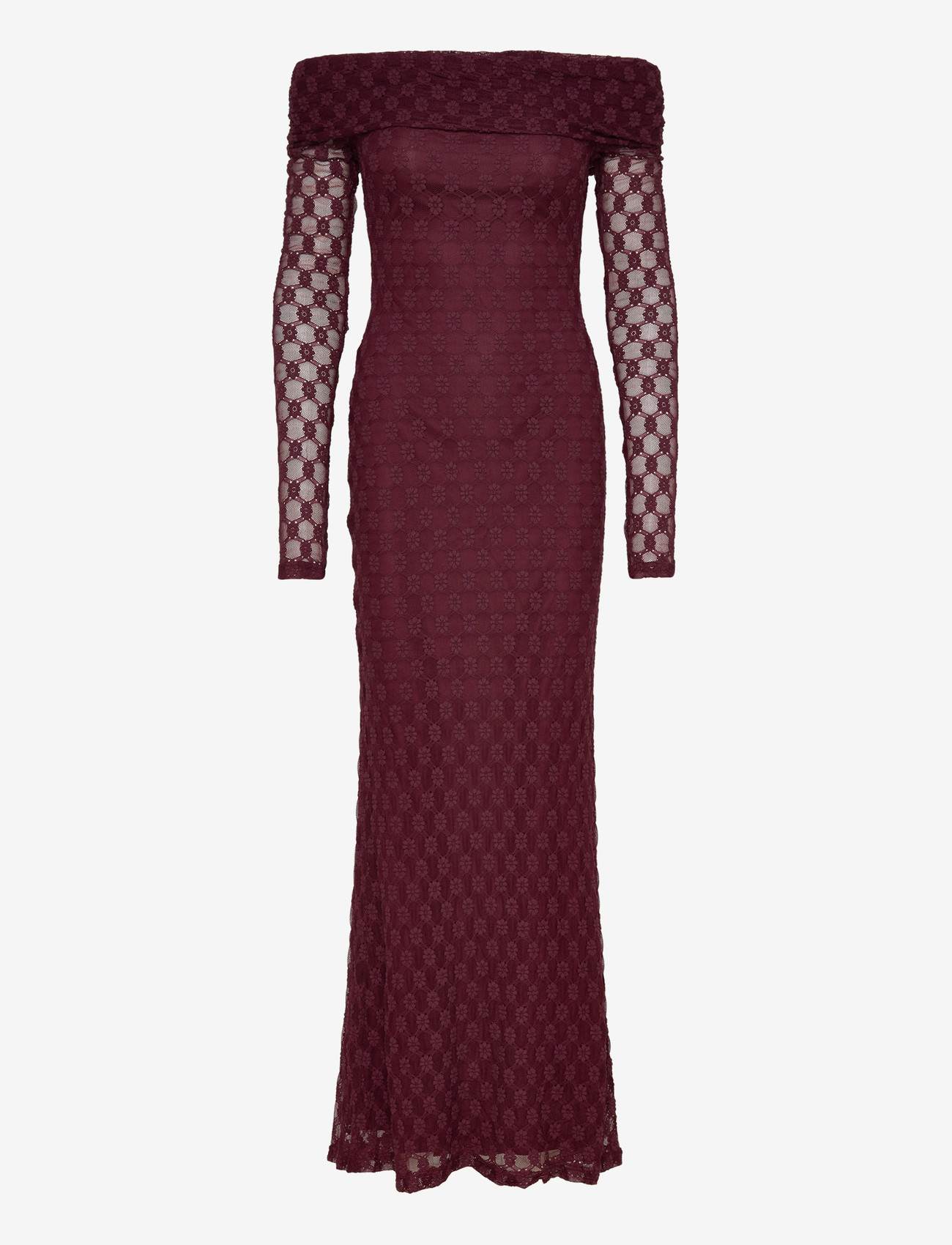 Bardot ADONI OFF SHOULDER MAXI DRESS - Spetsklänningar - DEEP PLUM / burgundy